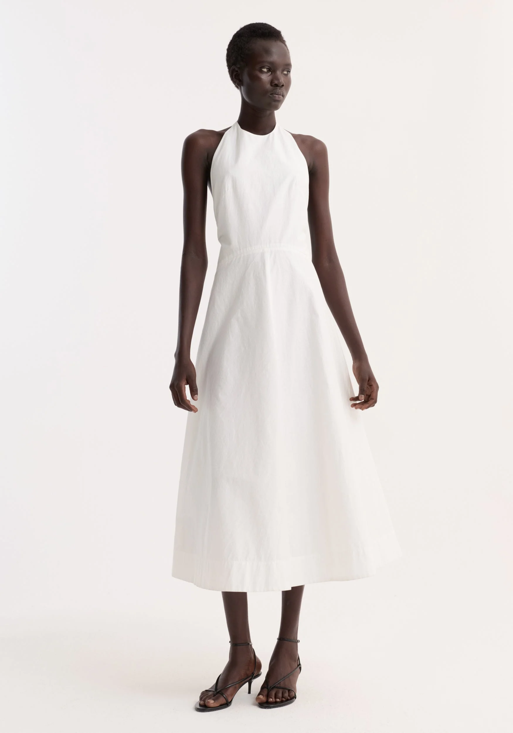 ROHE - Halter textured cotton dress | off white