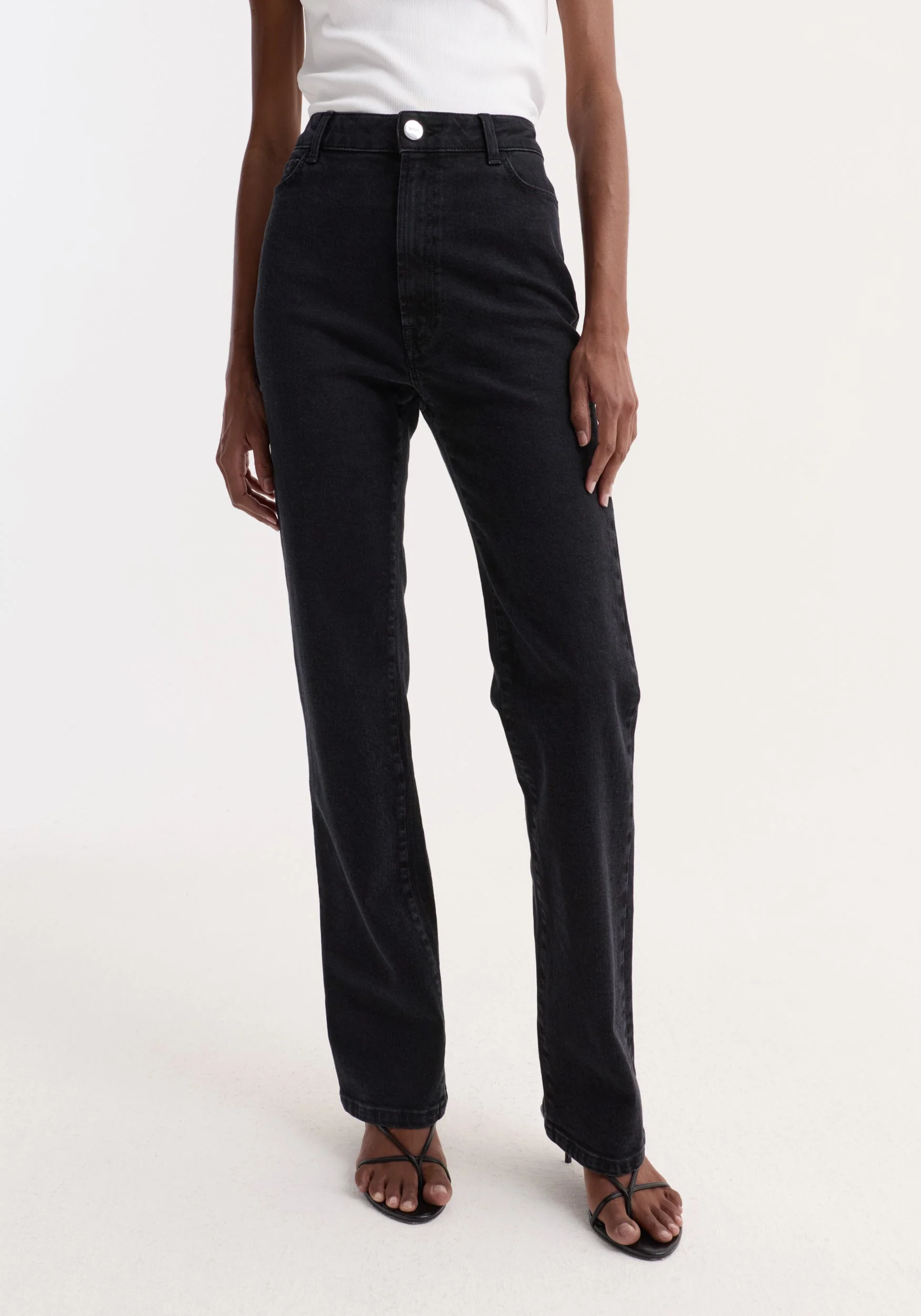 ROHE - High - rise straight stretch denim | black - Image 4