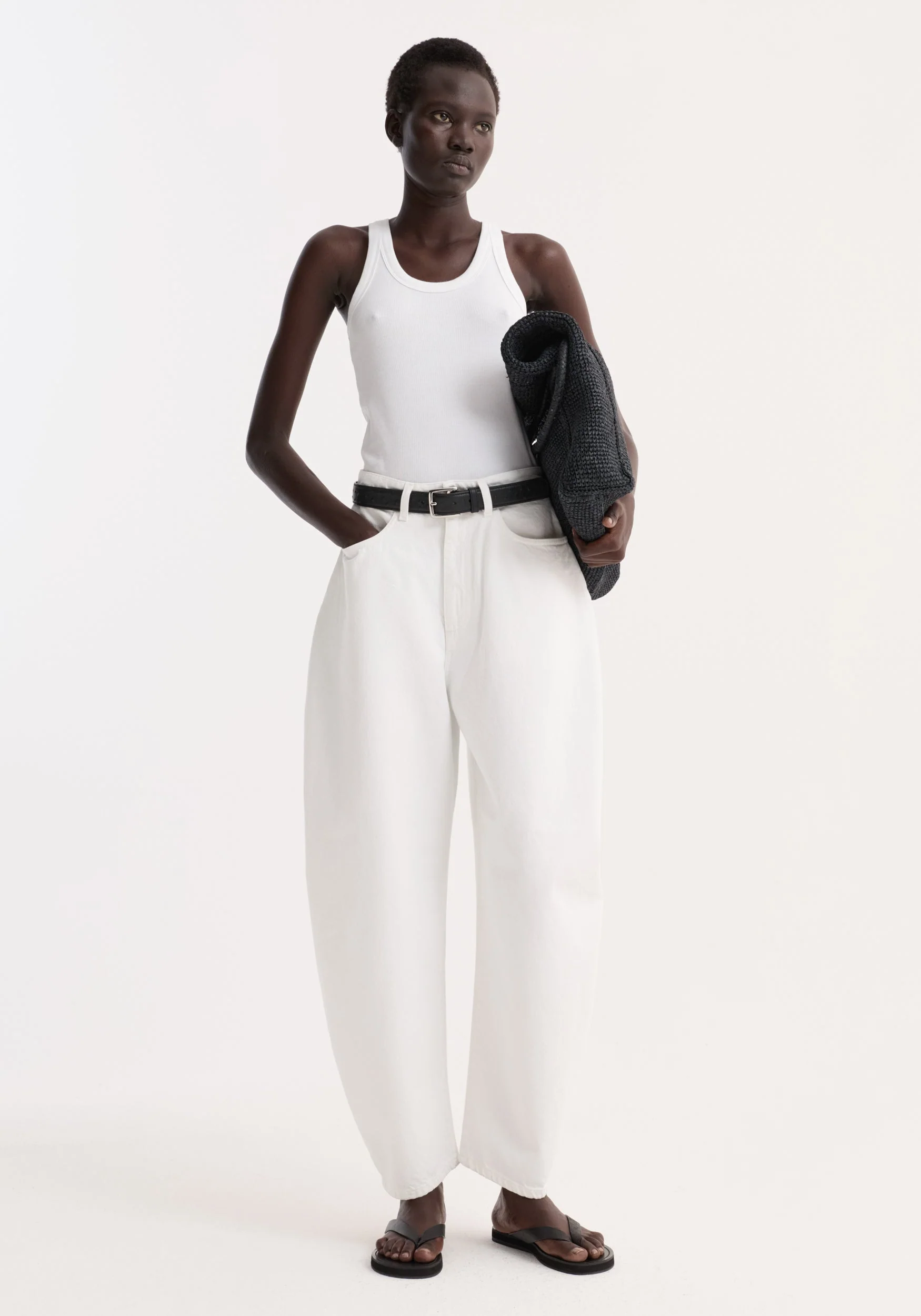ROHE - High - waist sculptural denim | optic white