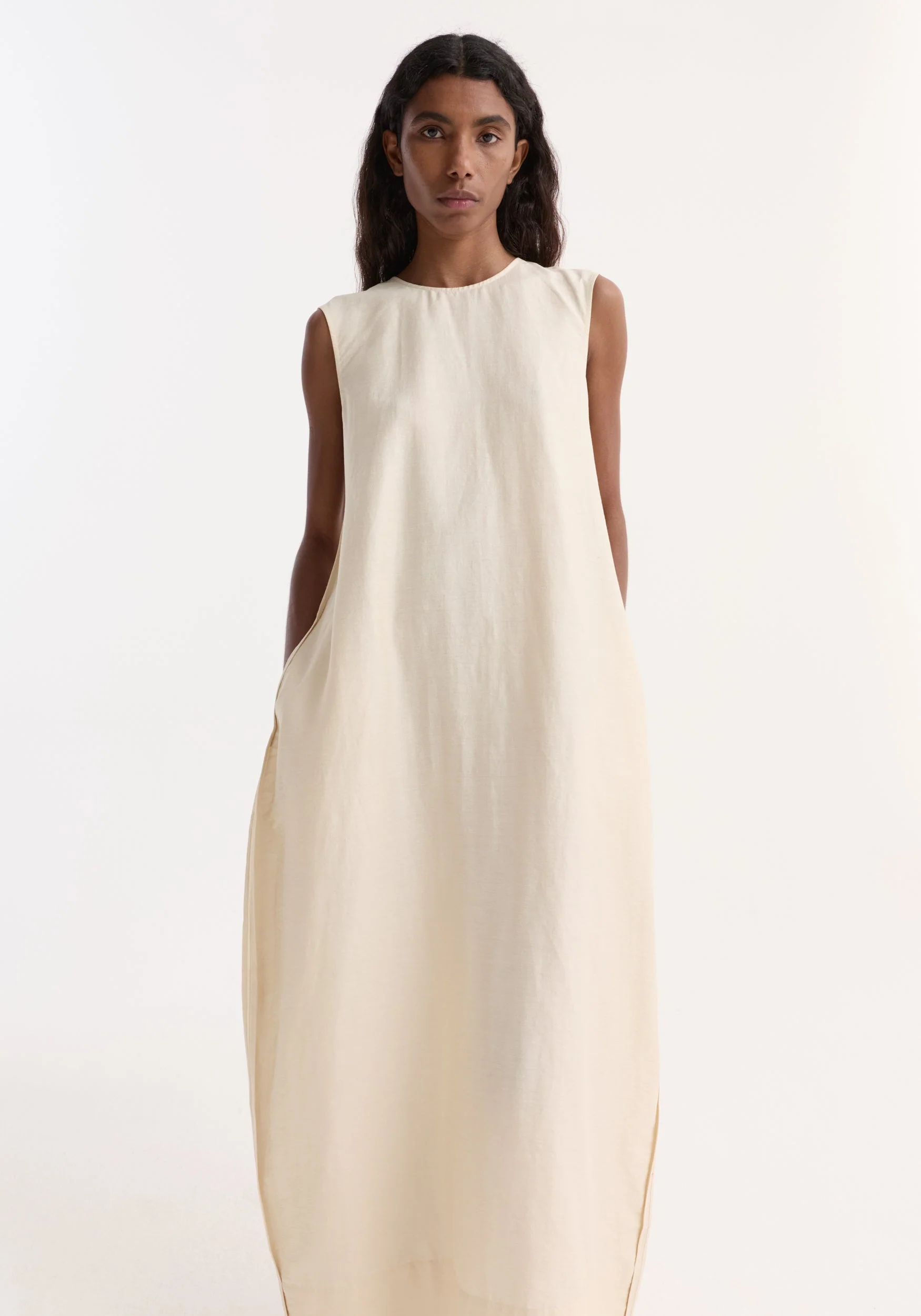 ROHE - Hourglass linen silk dress | butter - Image 2