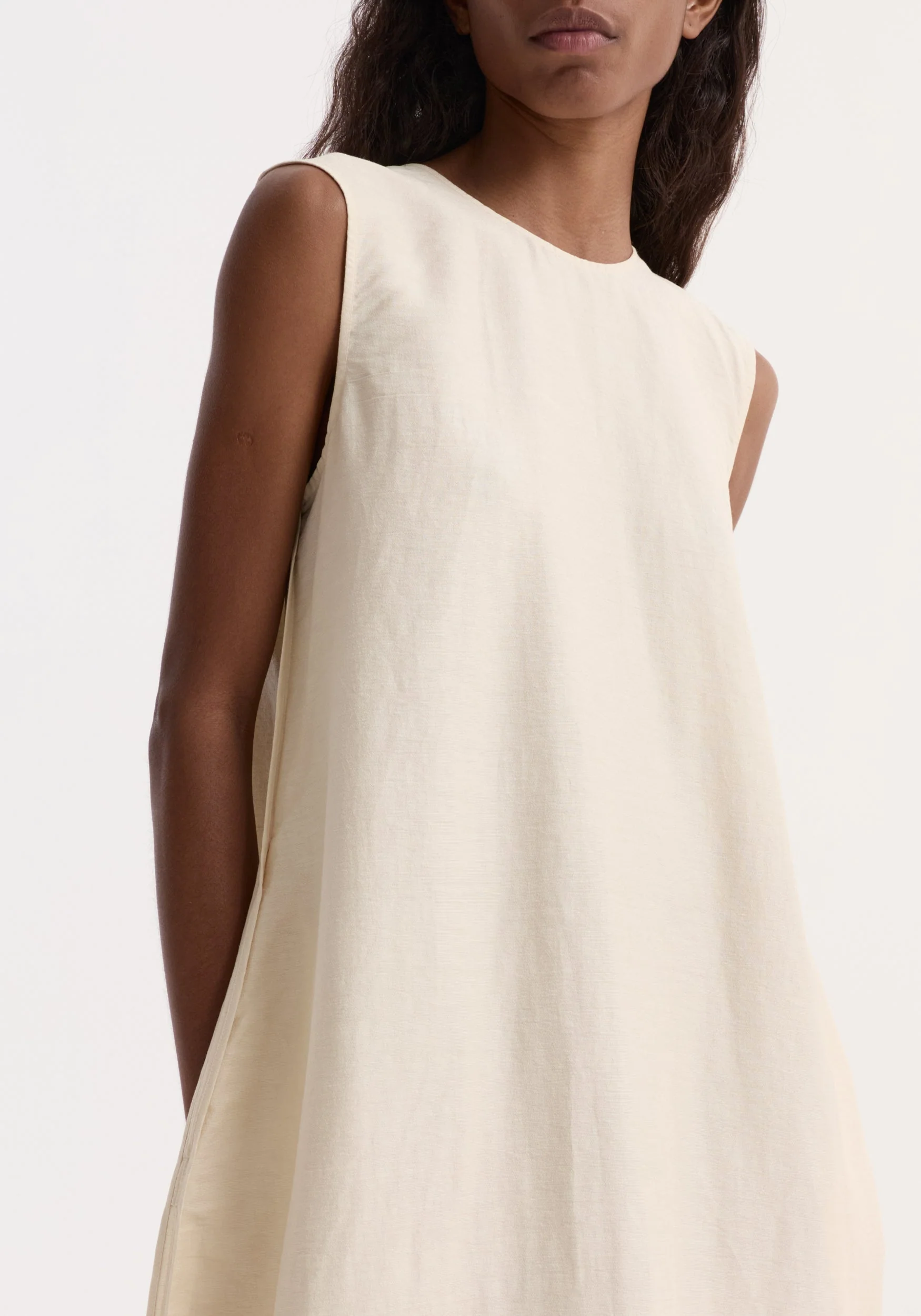 ROHE - Hourglass linen silk dress | butter - Image 3