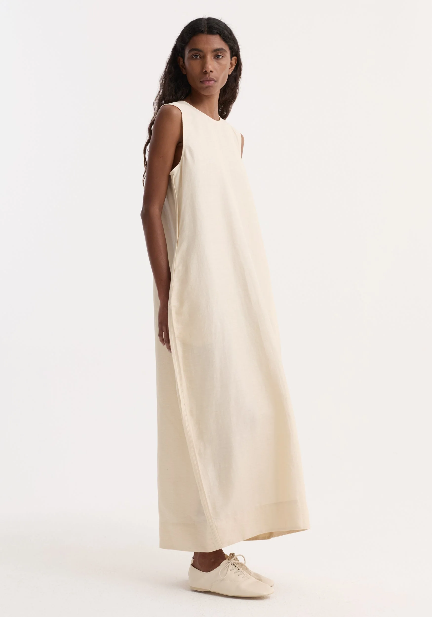 ROHE - Hourglass linen silk dress | butter - Image 4