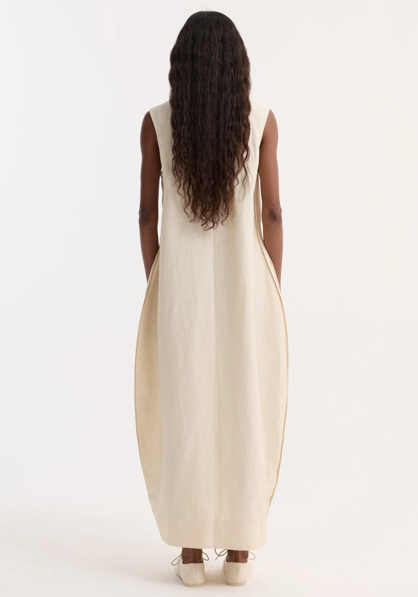 ROHE - Hourglass linen silk dress | butter - Image 5