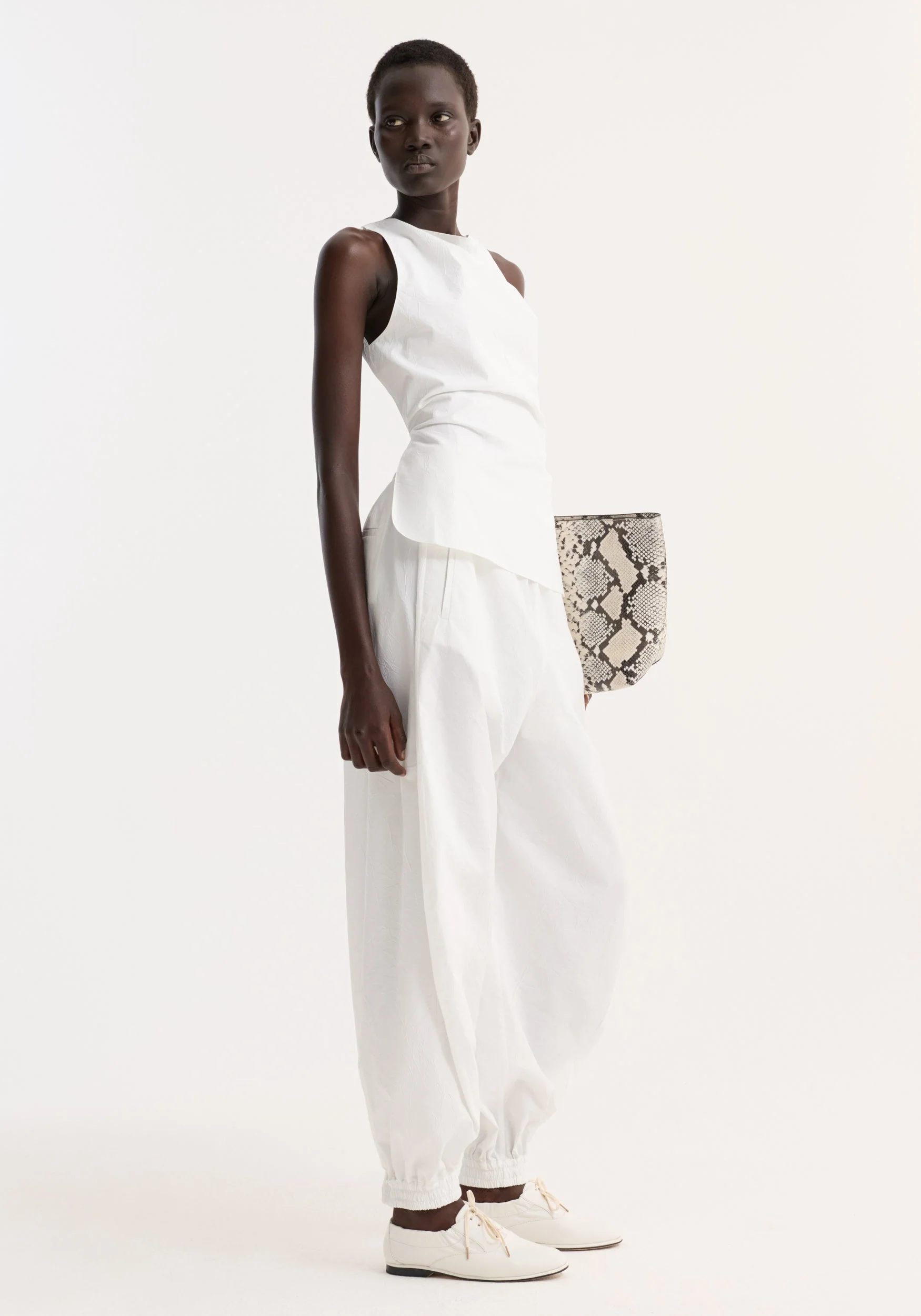 ROHE - Open back crushed cotton top | optic white - Image 2