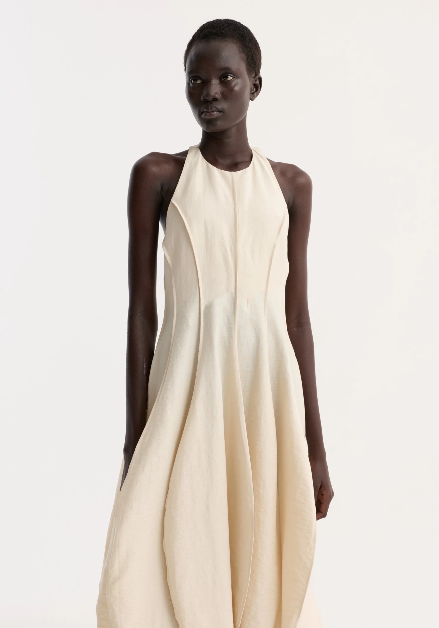 ROHE - Open back tulip dress | butter - Image 3
