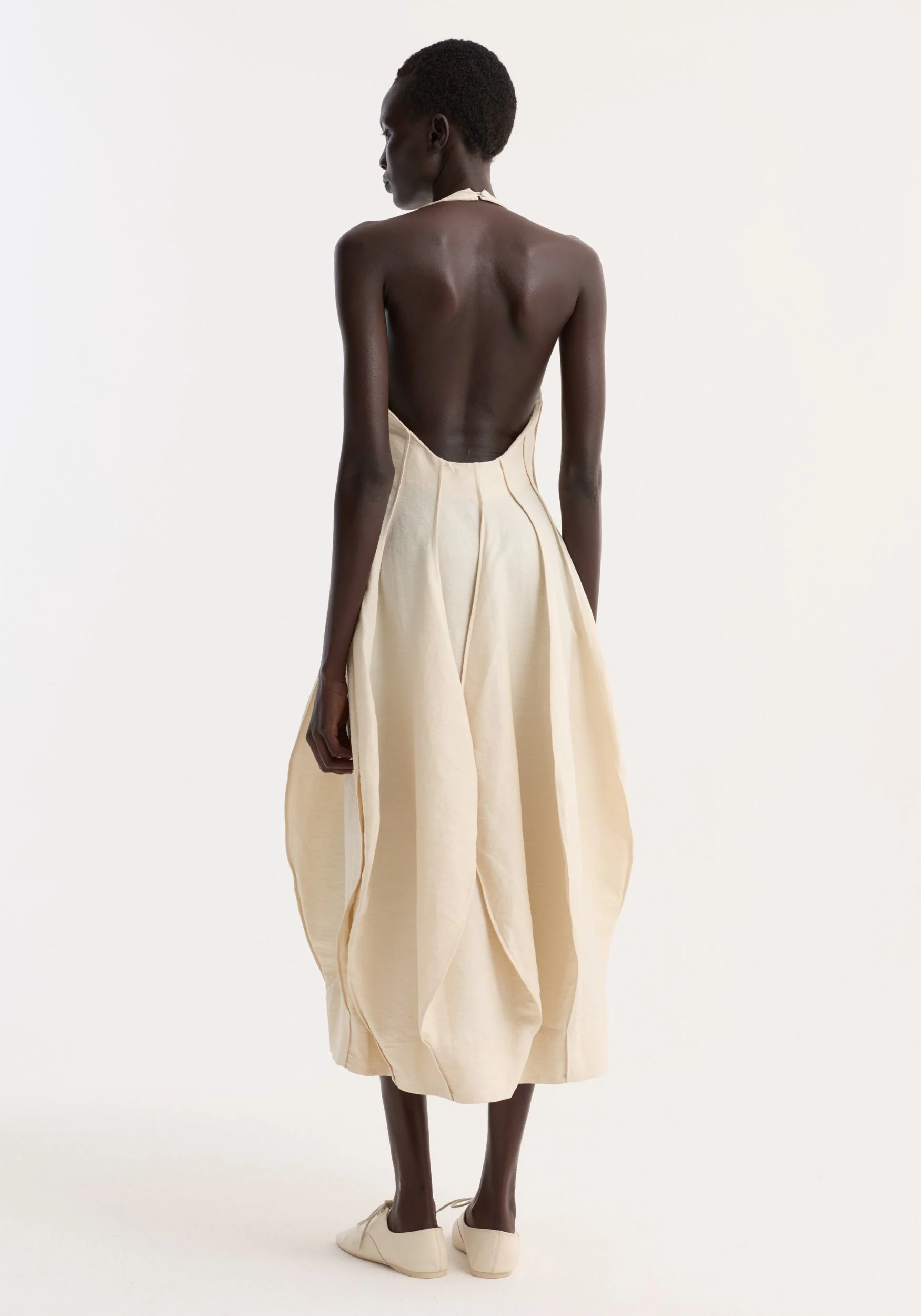 ROHE - Open back tulip dress | butter - Image 5