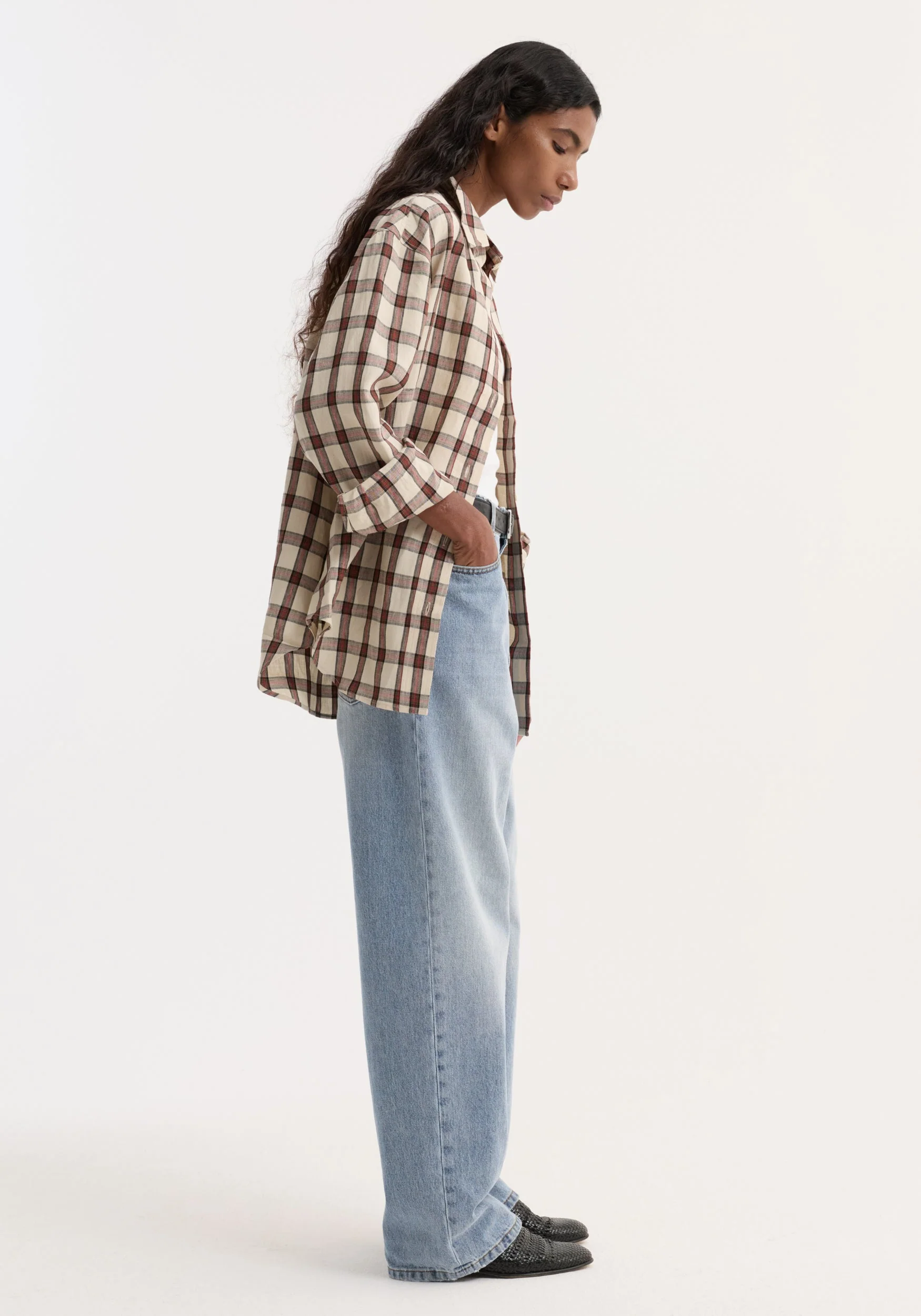 ROHE - Oversized check shirt | red table check - Image 2