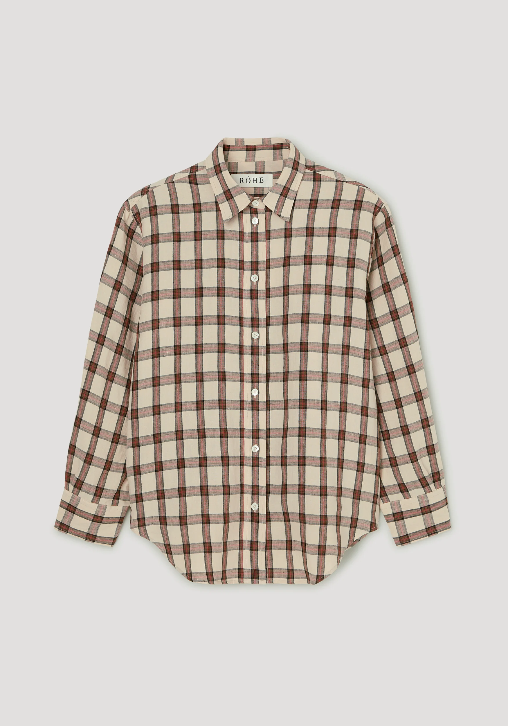 ROHE - Oversized check shirt | red table check - Image 6