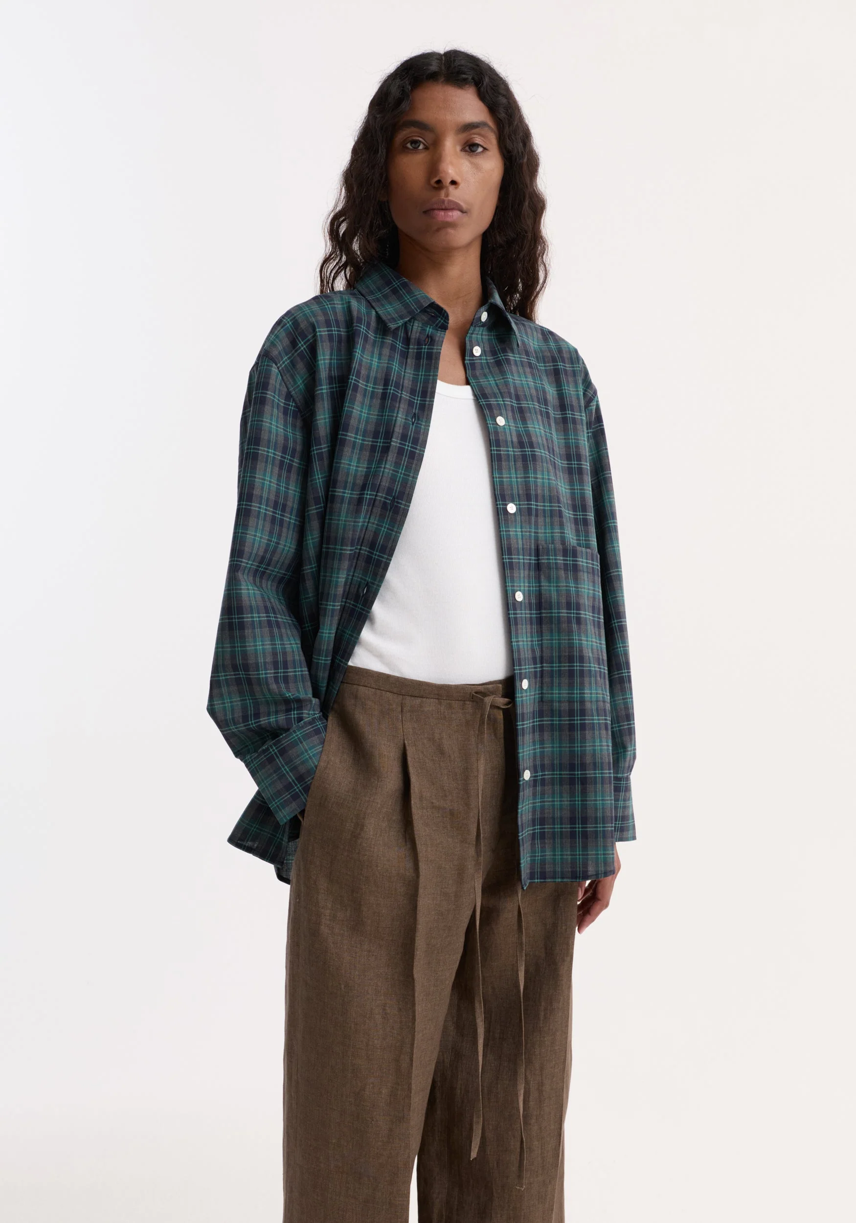 ROHE - Oversized check shirt | retro green check - Image 2
