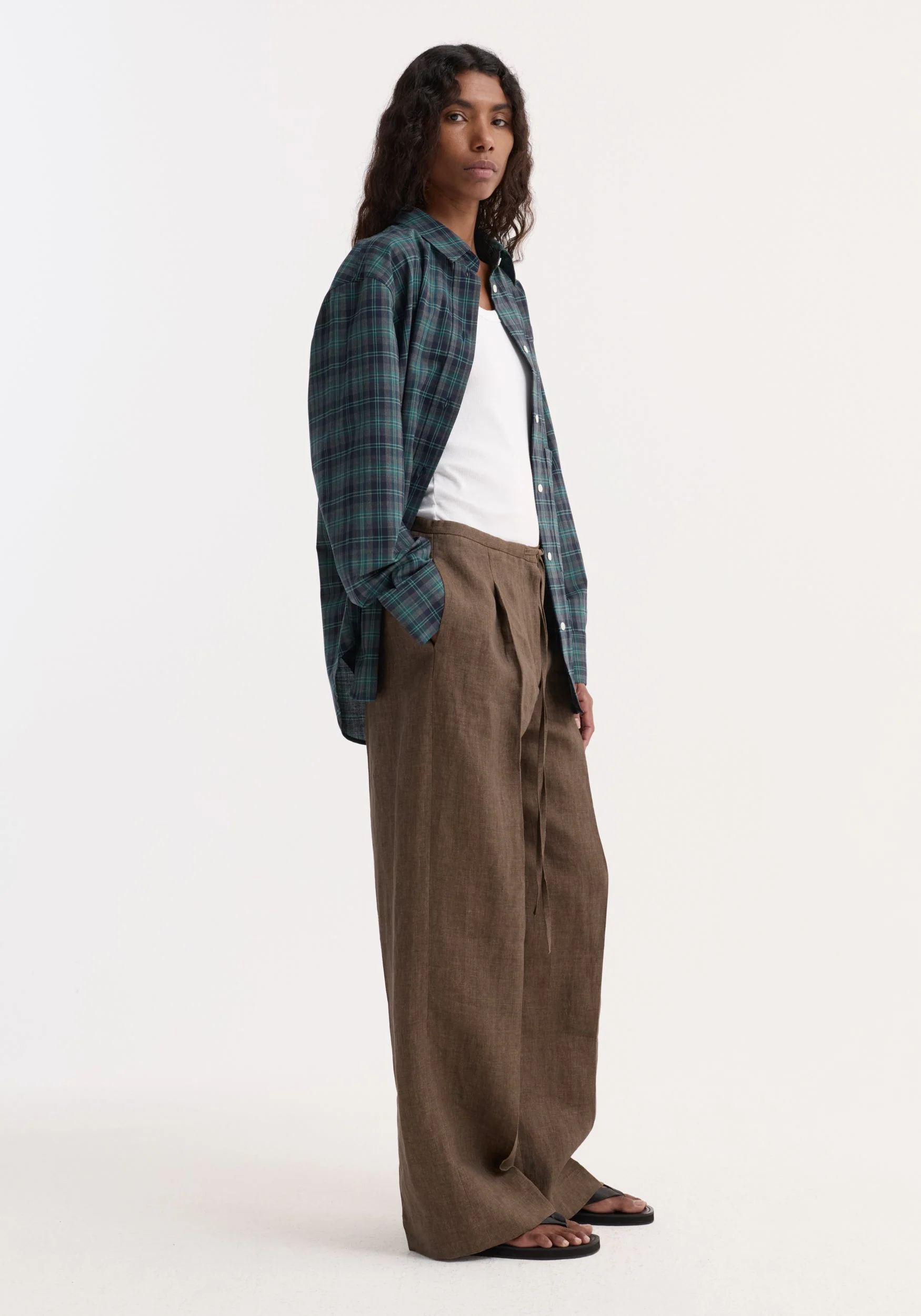 ROHE - Oversized check shirt | retro green check - Image 3