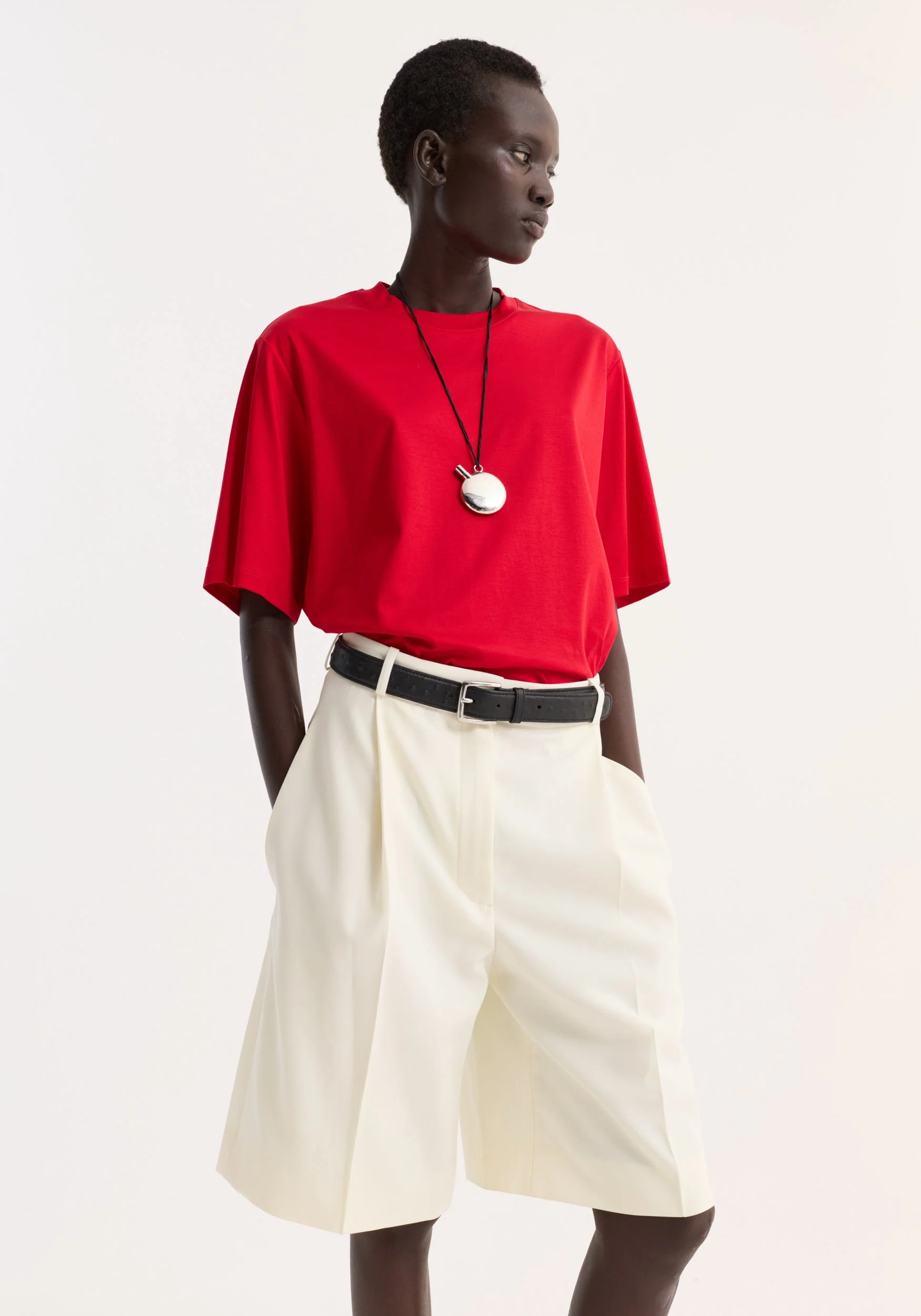 ROHE - Oversized cotton silk t - shirt | red - Image 2