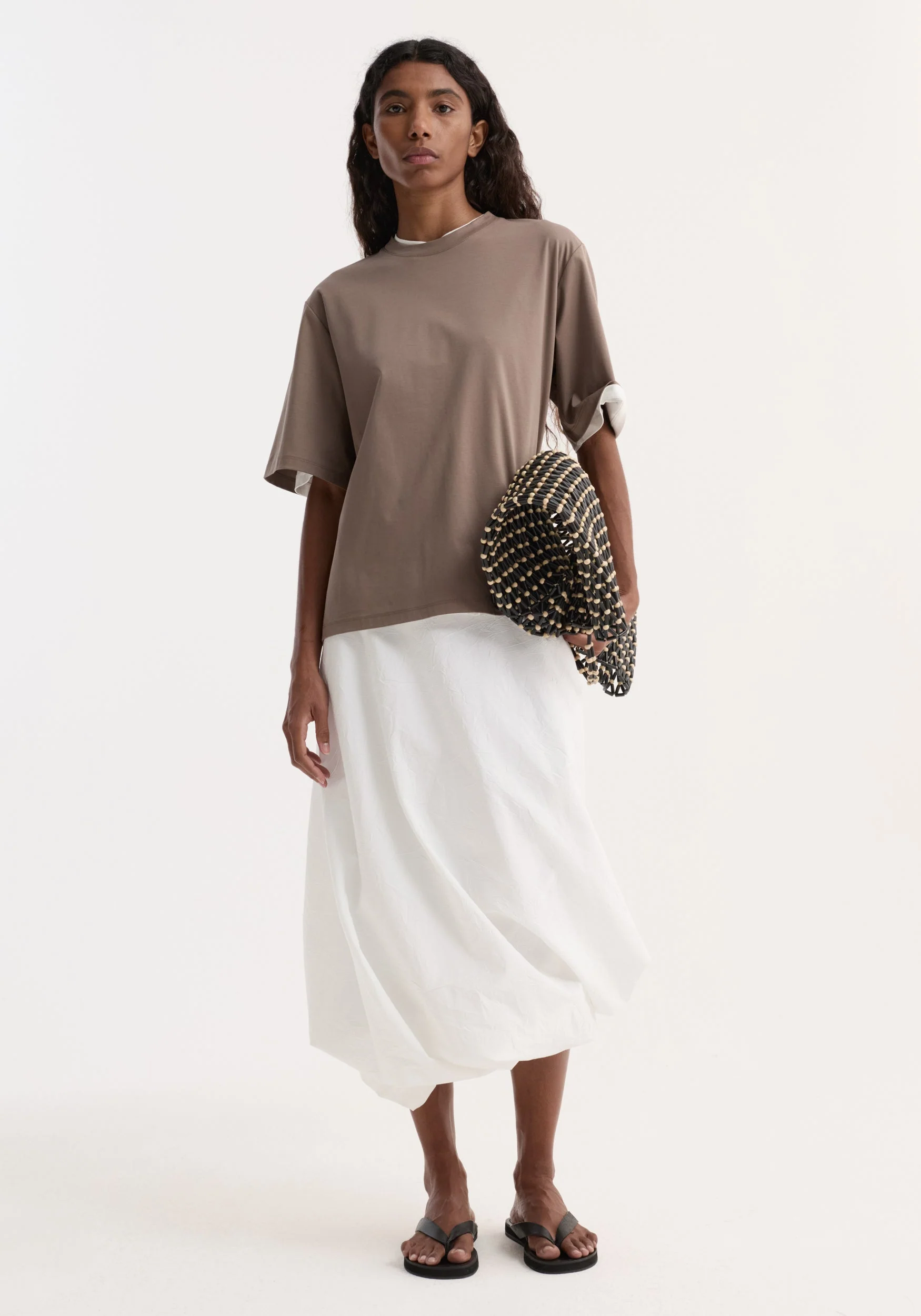 ROHE - Oversized cotton silk t - shirt | taupe