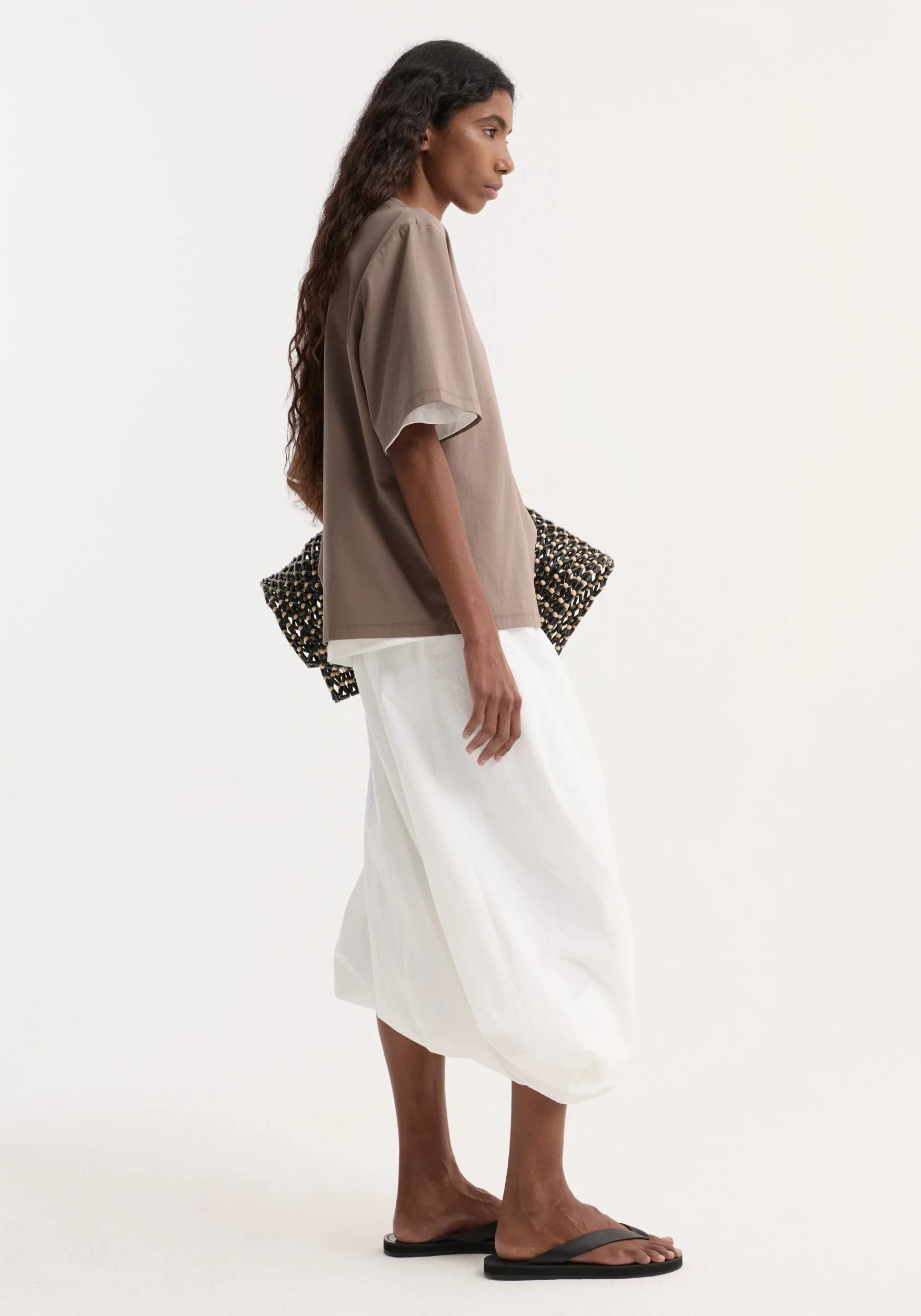 ROHE - Oversized cotton silk t - shirt | taupe - Image 4