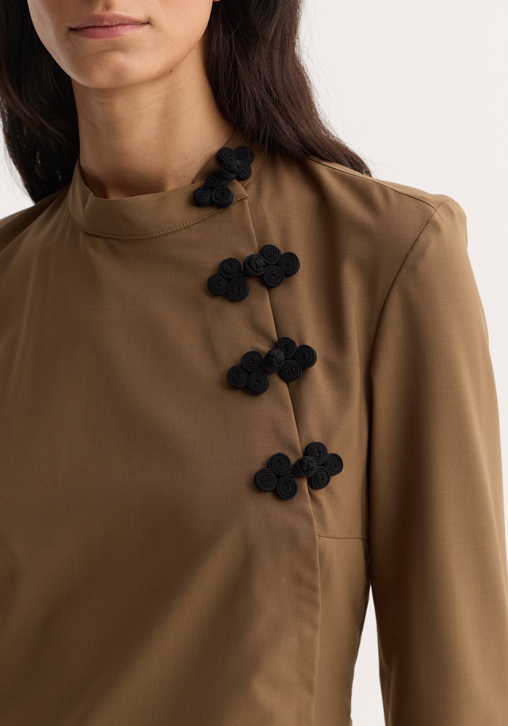 ROHE - Pankou closure dress | mocha - Image 5