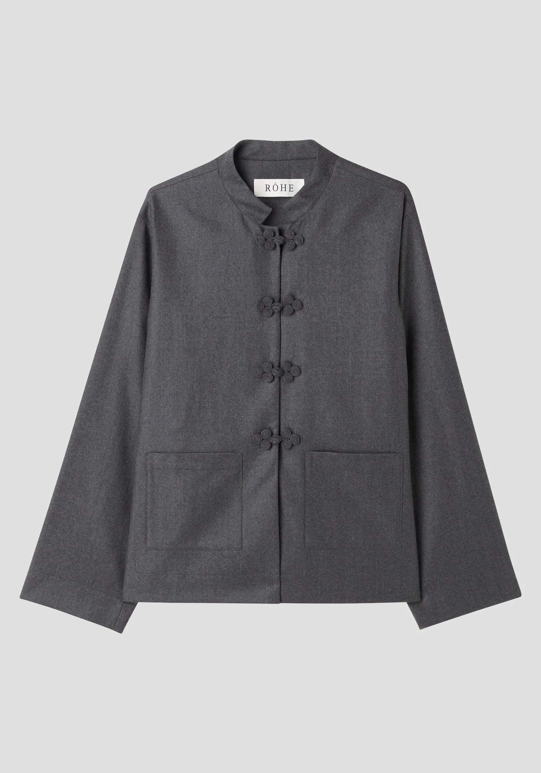 ROHE - Pankou closure jacket | dark grey melange - Image 6