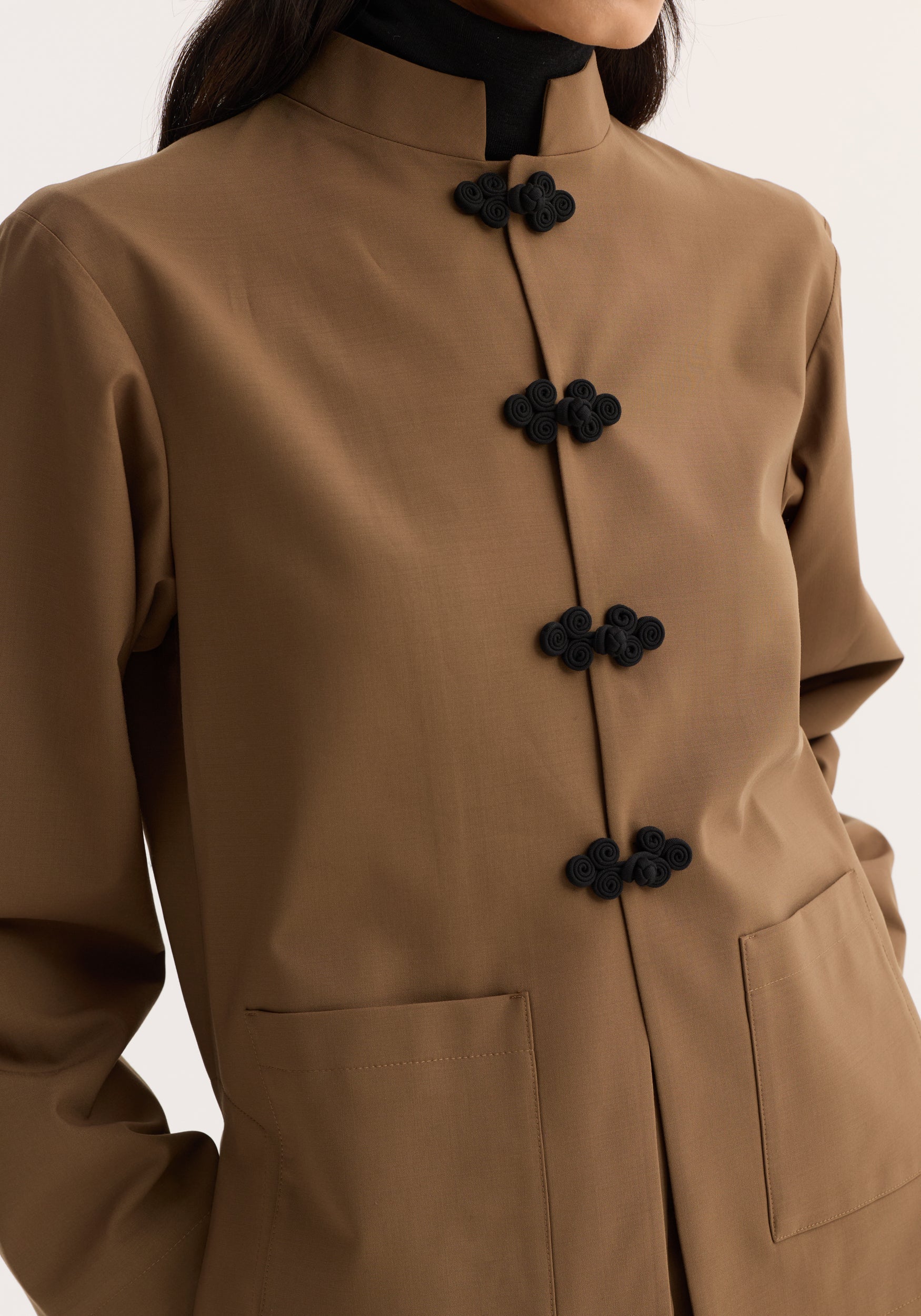 ROHE - Pankou closure jacket | mocha - Image 3