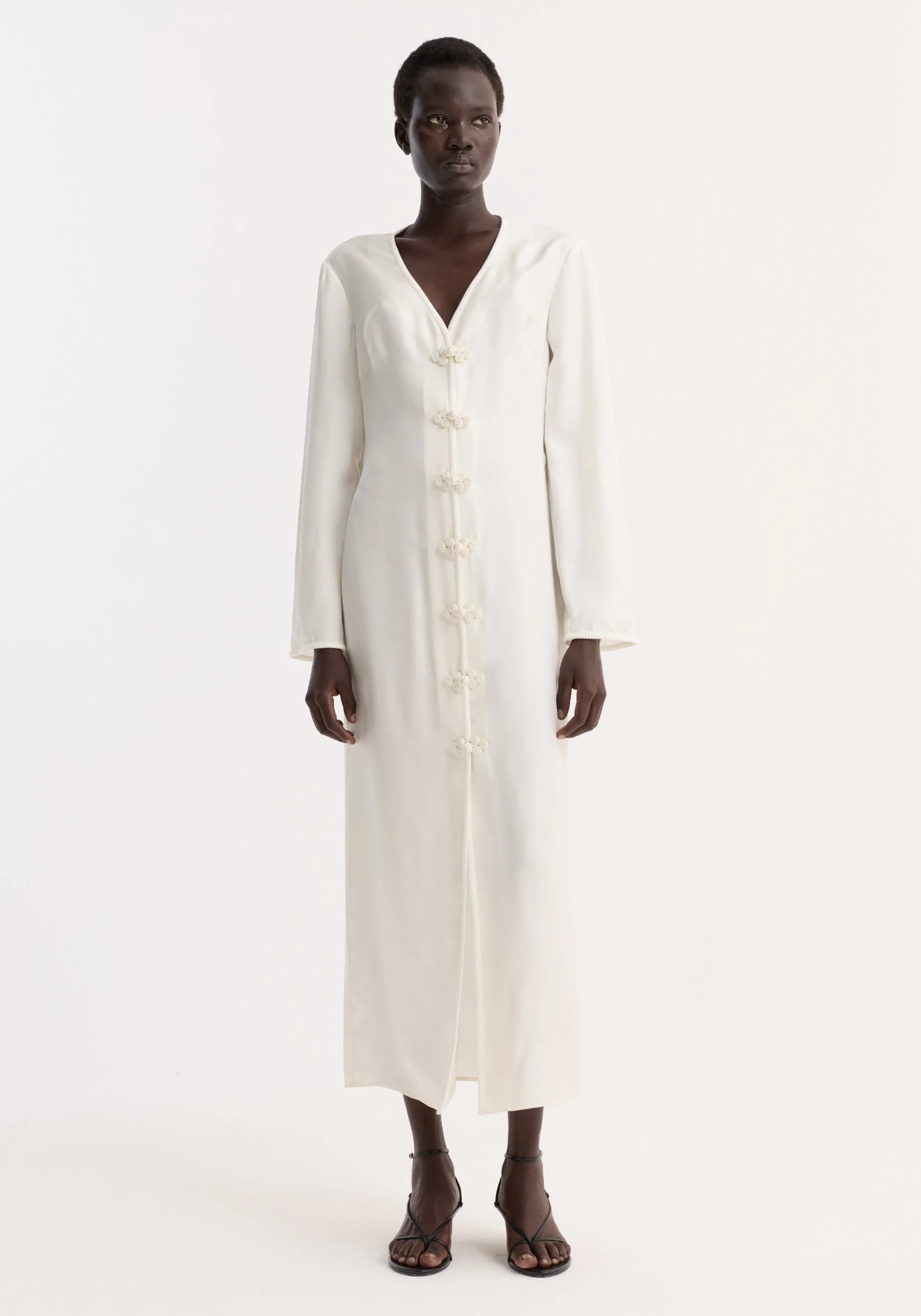 ROHE - Pankou closure silk dress | cream