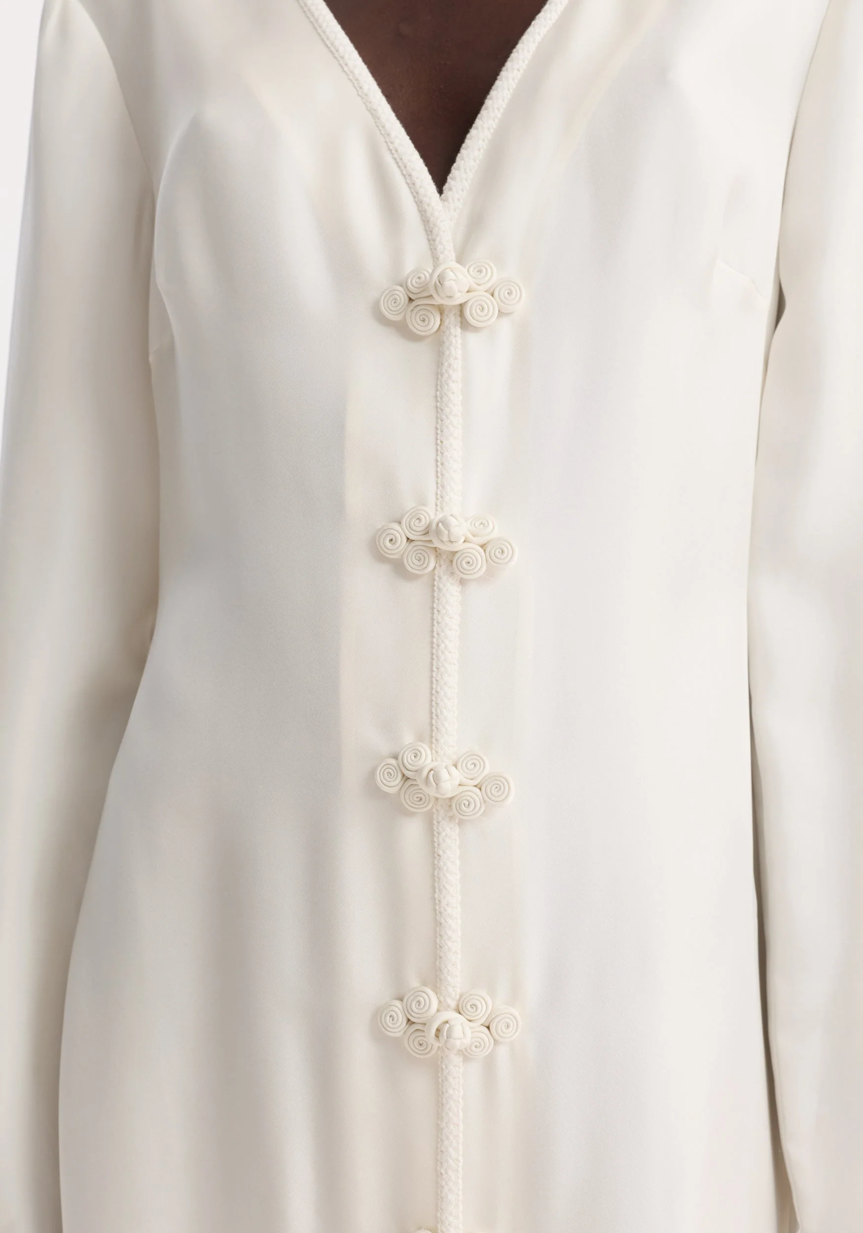 ROHE - Pankou closure silk dress | cream - Image 4