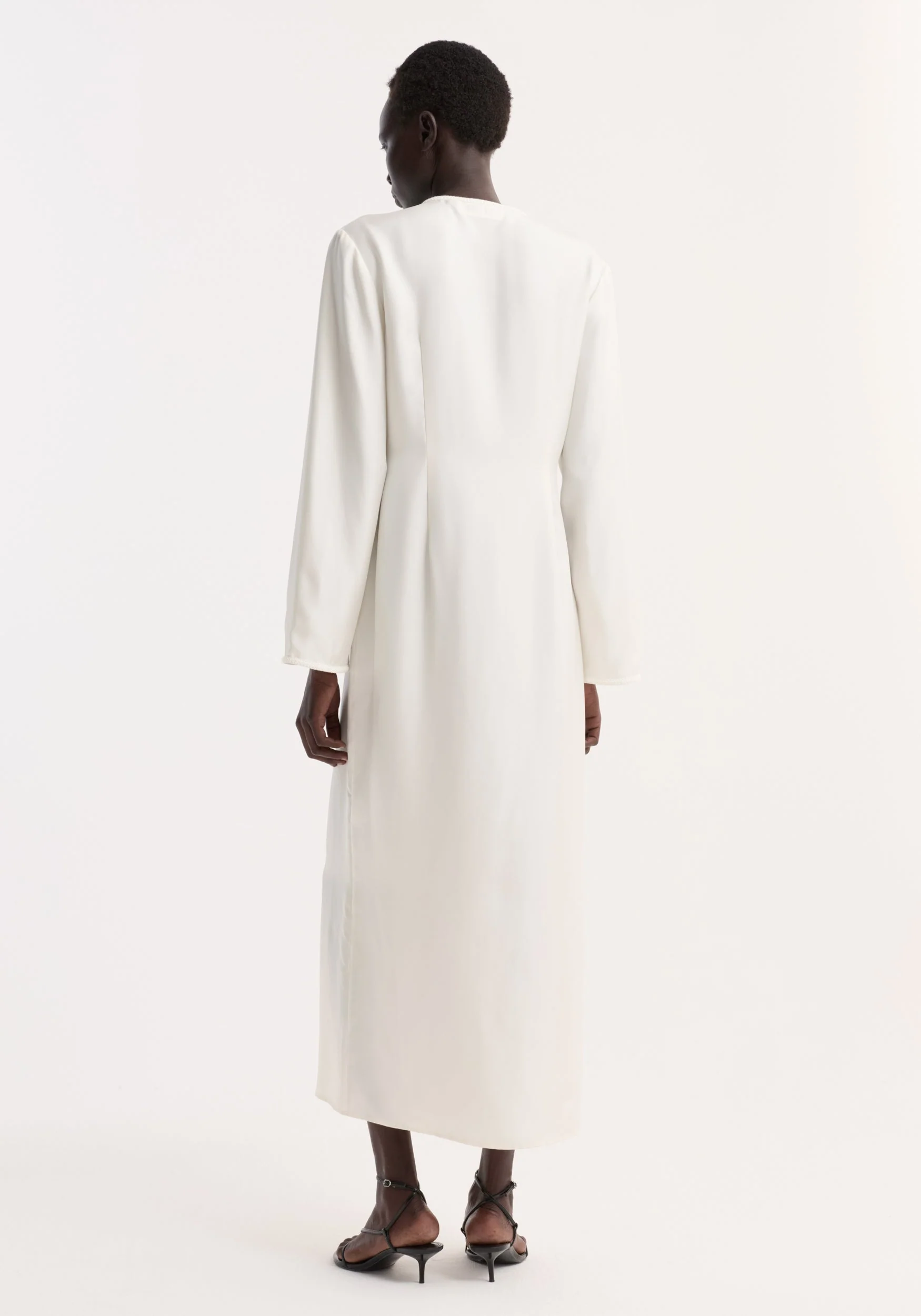 ROHE - Pankou closure silk dress | cream - Image 5