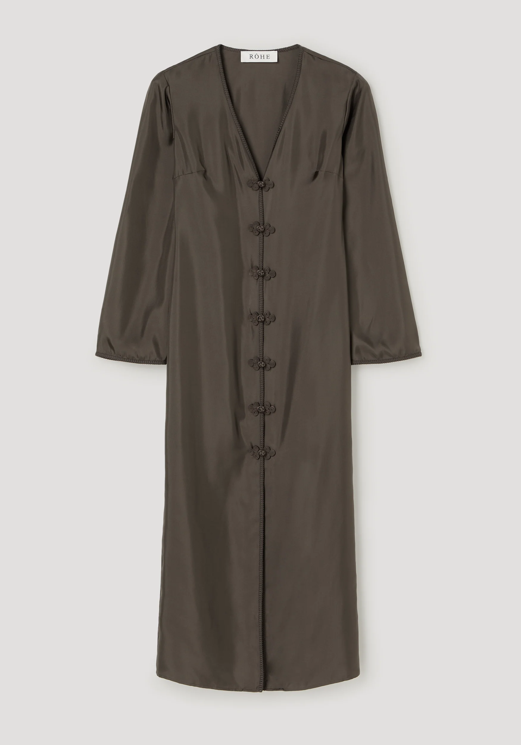 ROHE - Pankou closure silk dress | earth - Image 6