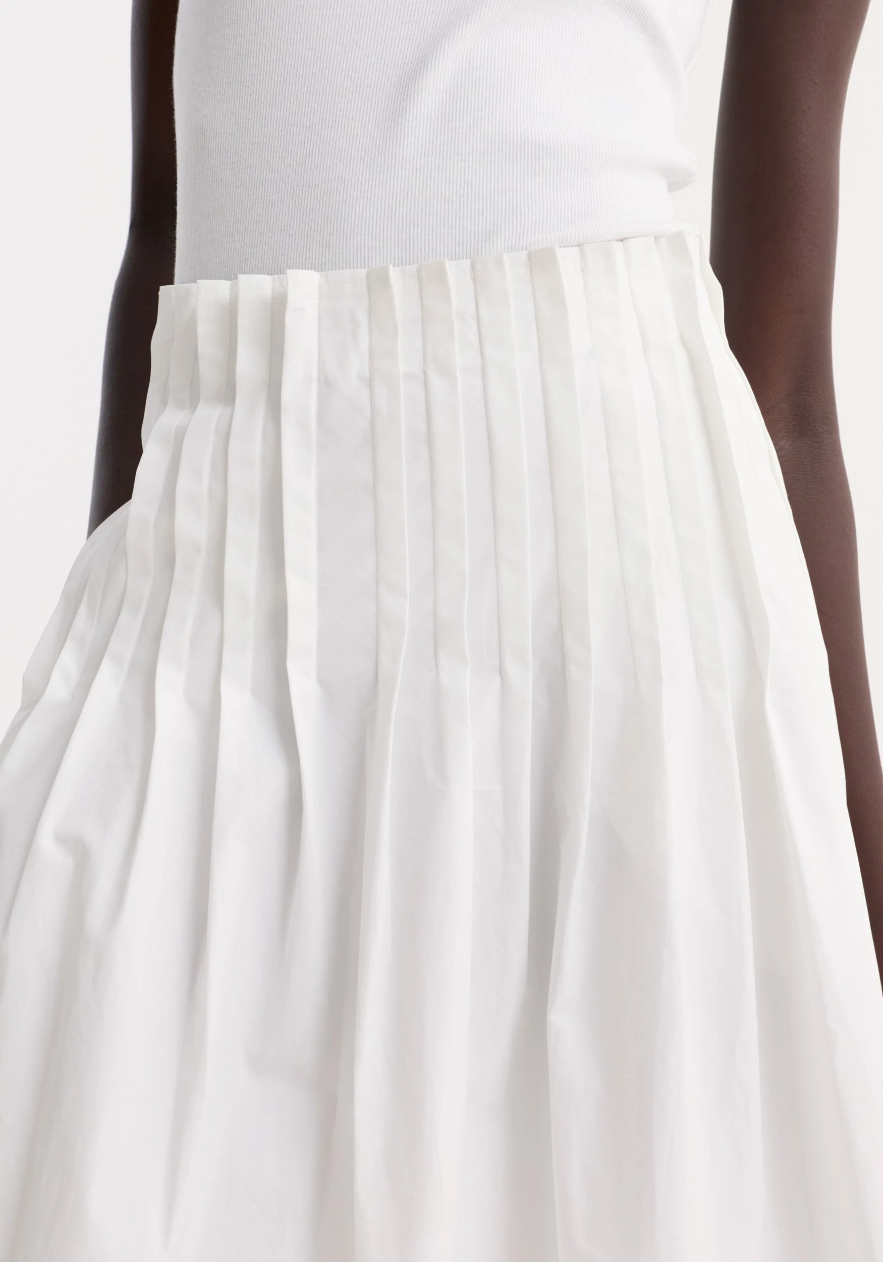ROHE - Pleated poplin maxi skirt | optic white - Image 3