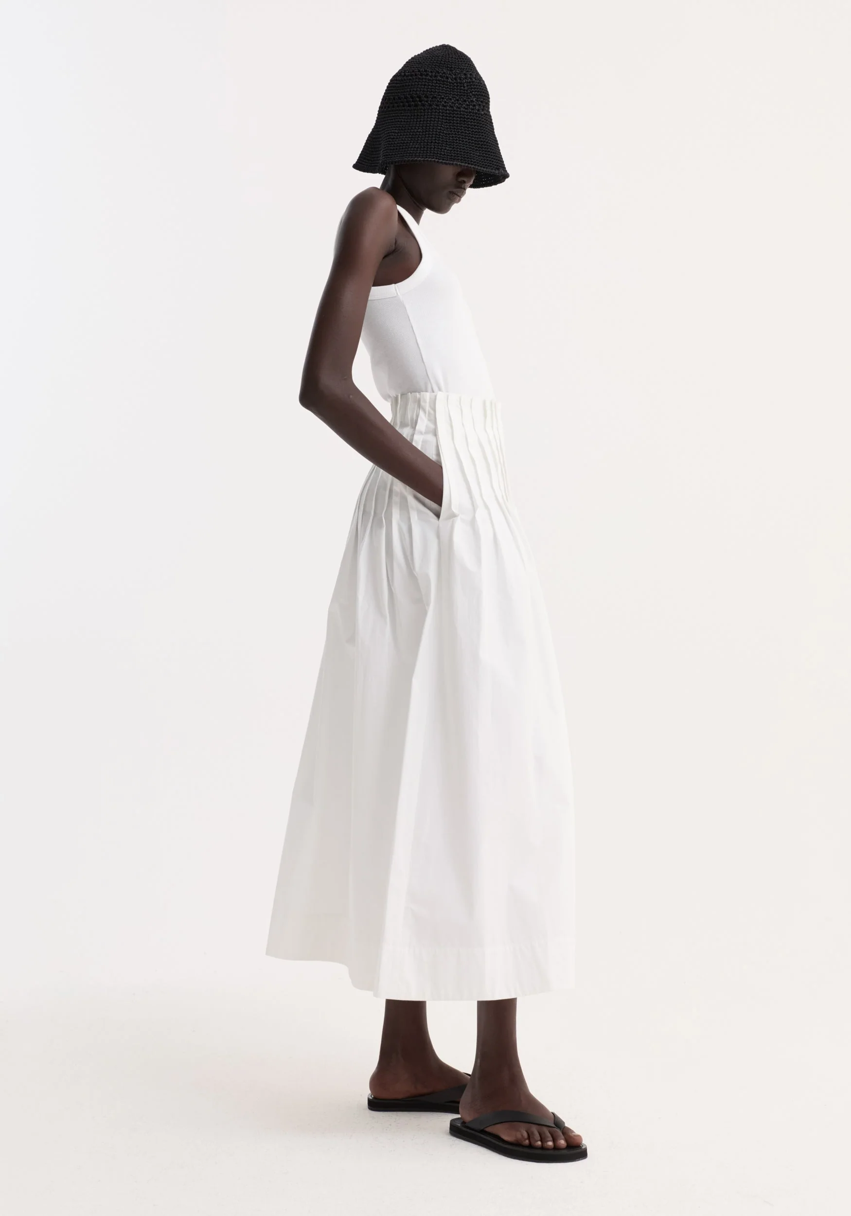 ROHE - Pleated poplin maxi skirt | optic white - Image 4
