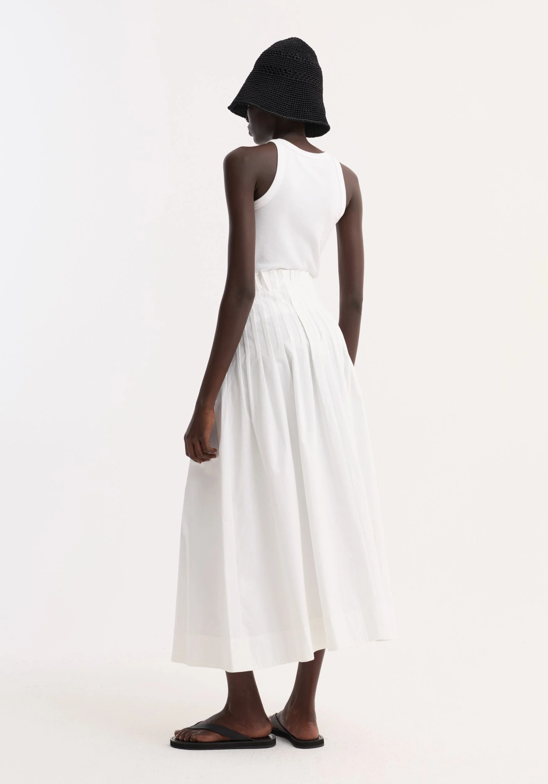 ROHE - Pleated poplin maxi skirt | optic white - Image 5