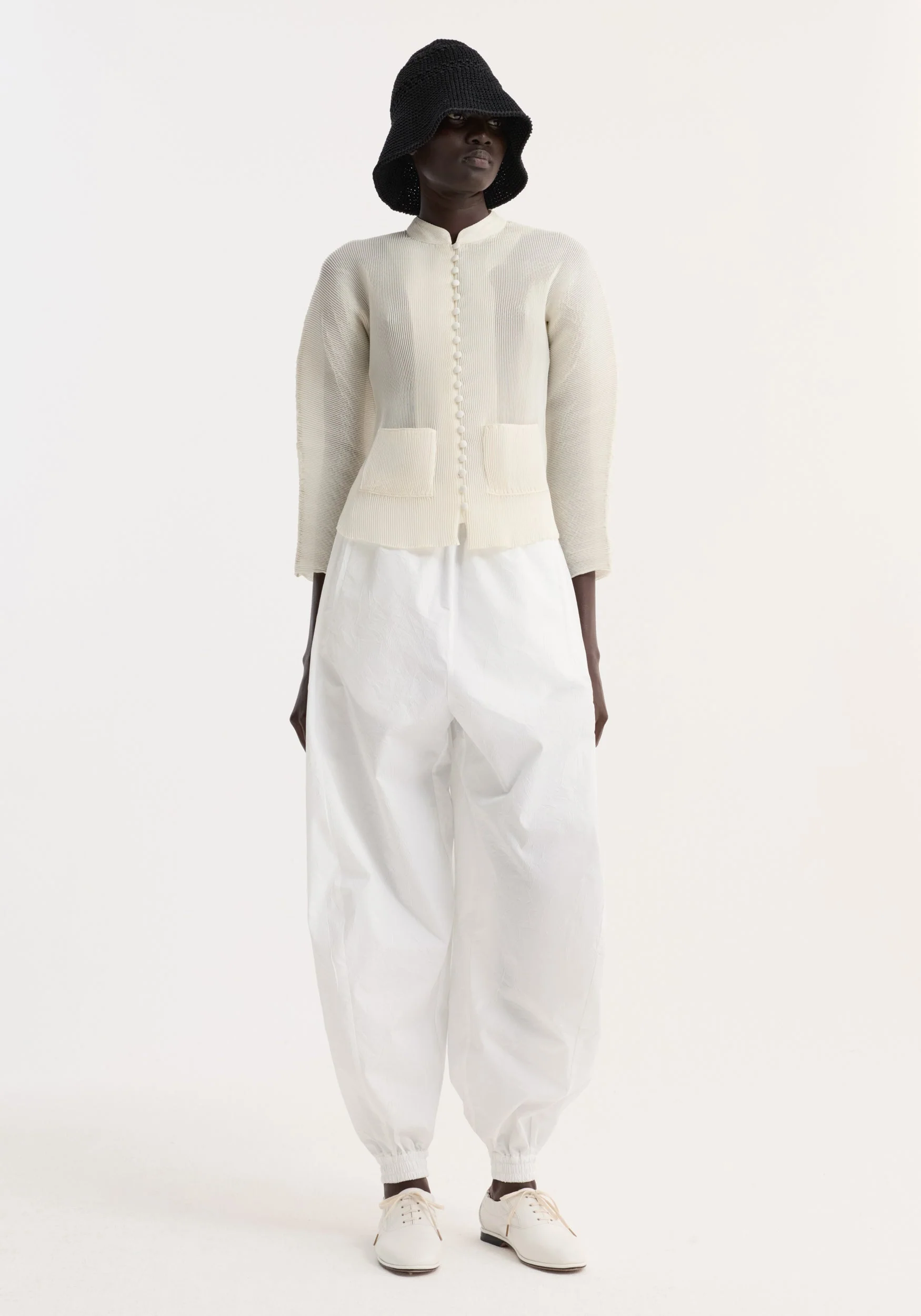 ROHE - Plissé cardigan | cream