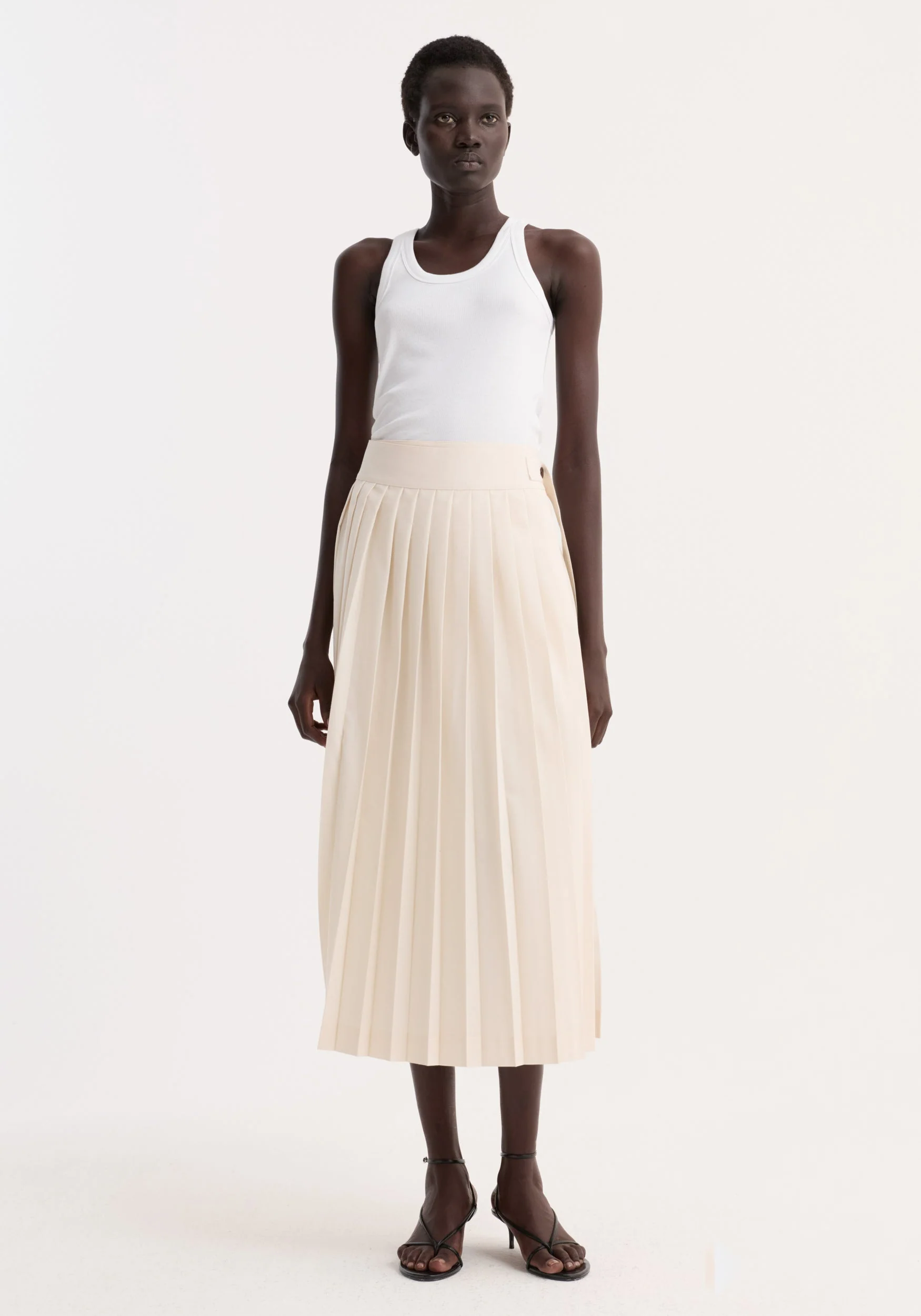 ROHE - Plissé wrap skirt | cream
