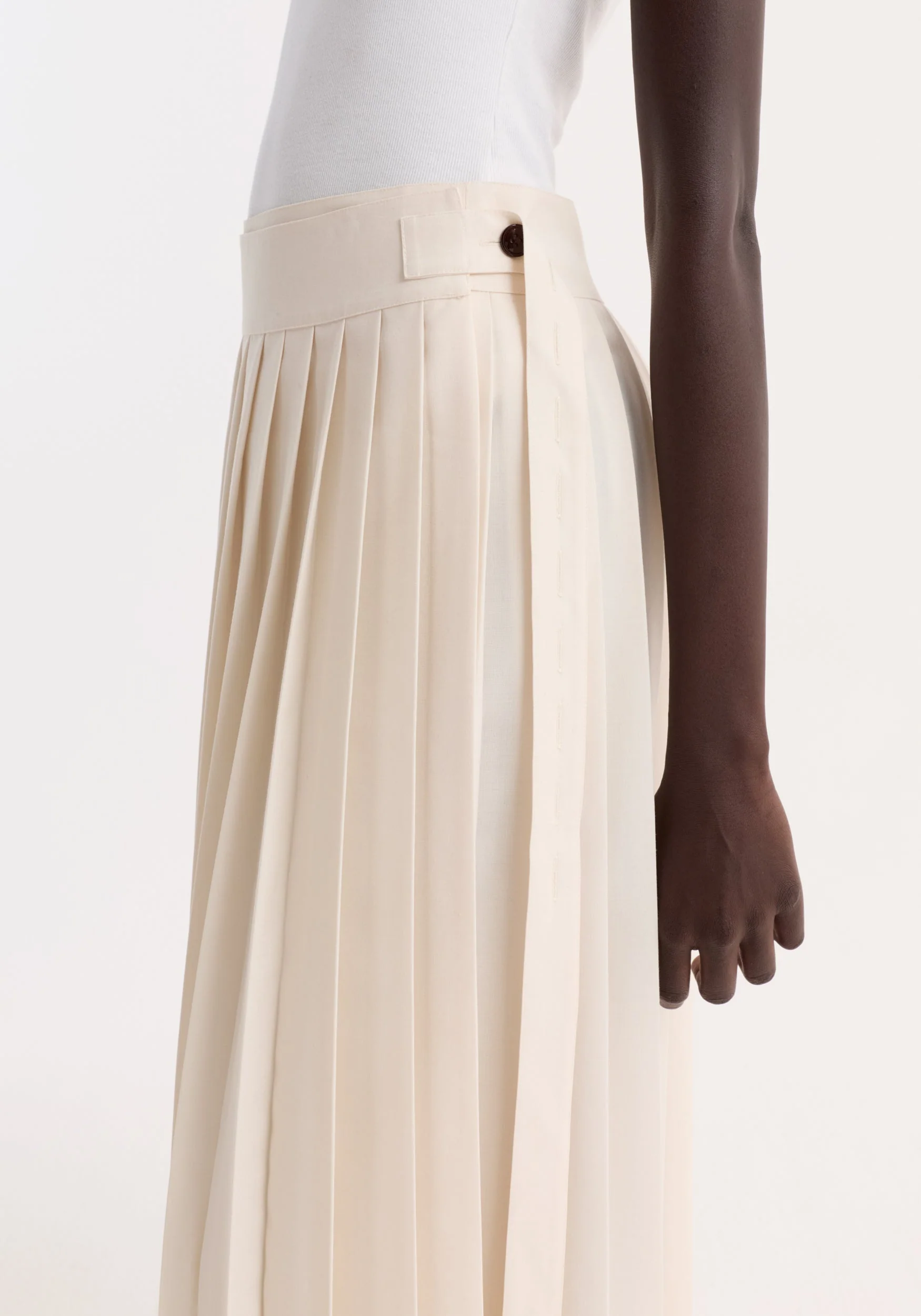 ROHE - Plissé wrap skirt | cream - Image 3