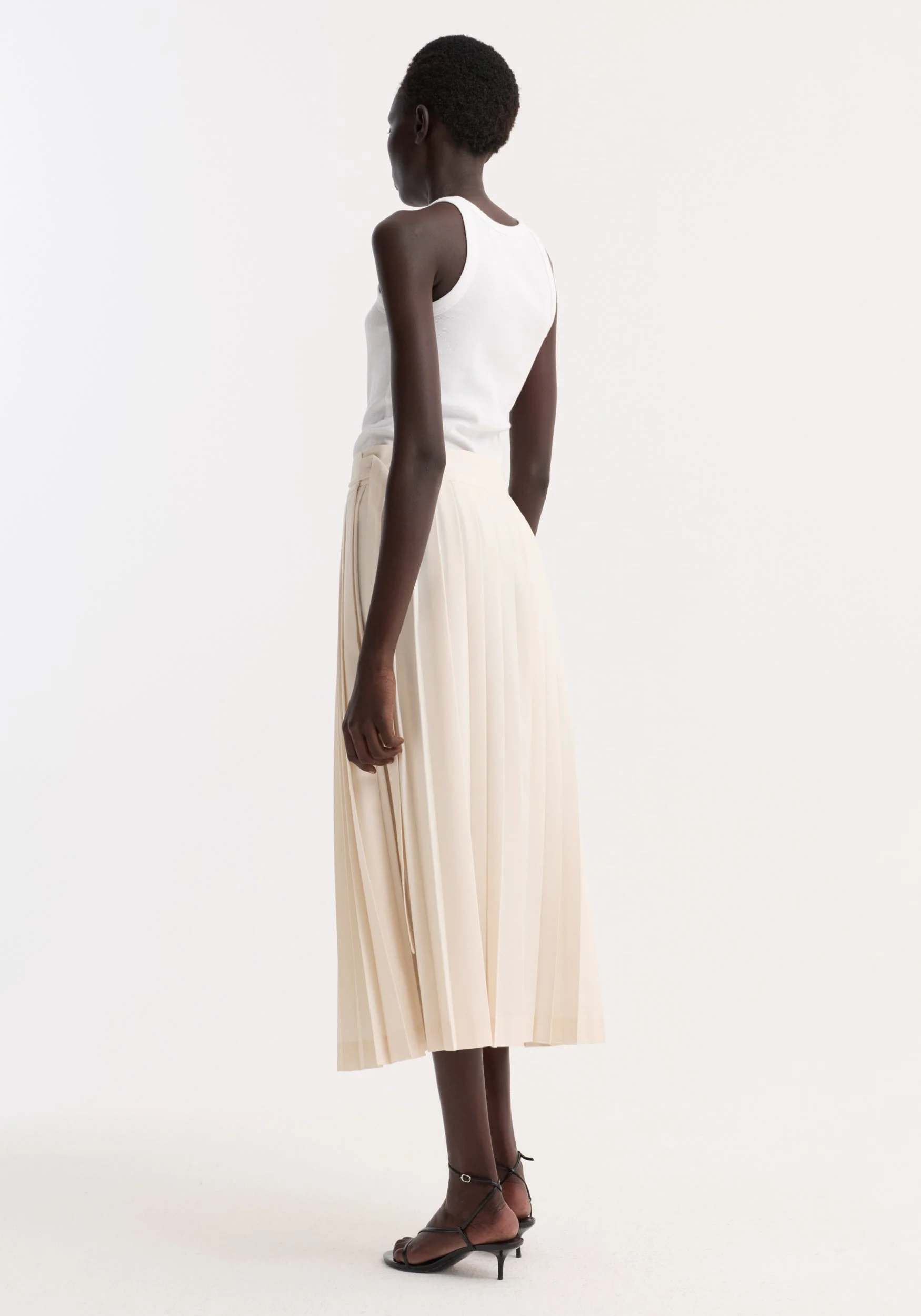 ROHE - Plissé wrap skirt | cream - Image 4