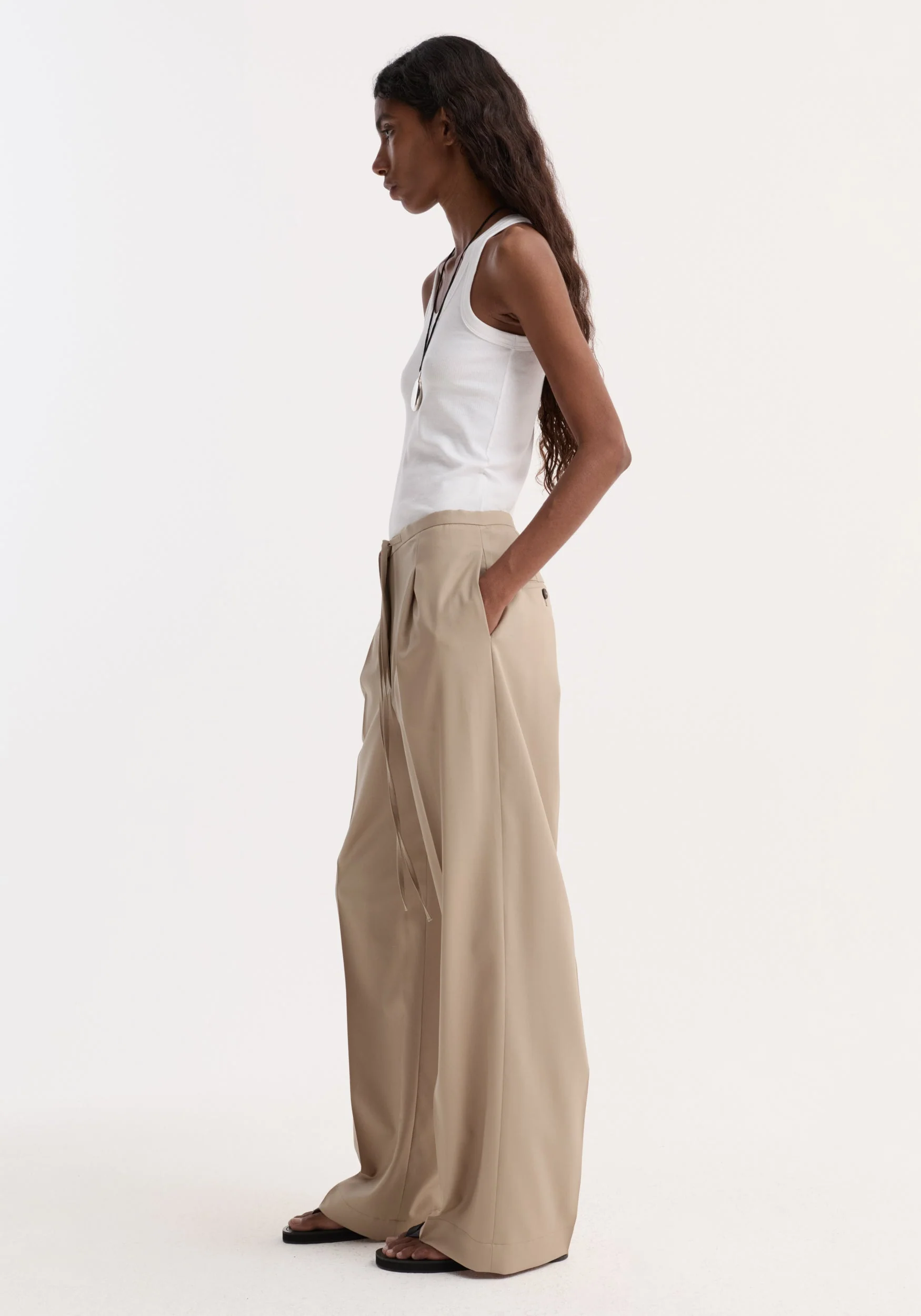 ROHE - Relaxed drawstring trousers | beige - Image 2