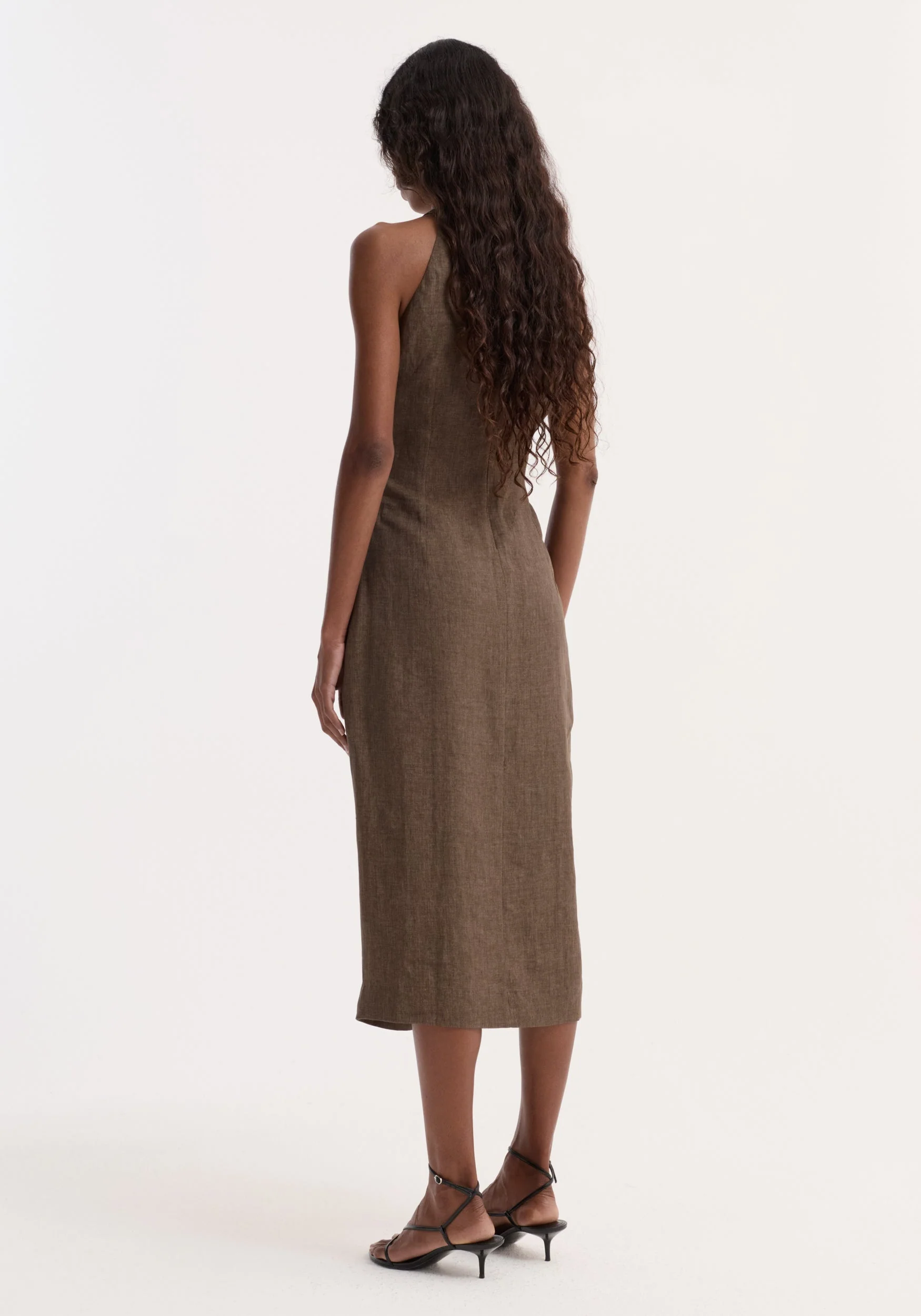 ROHE - Sarong dress | brown melange - Image 3