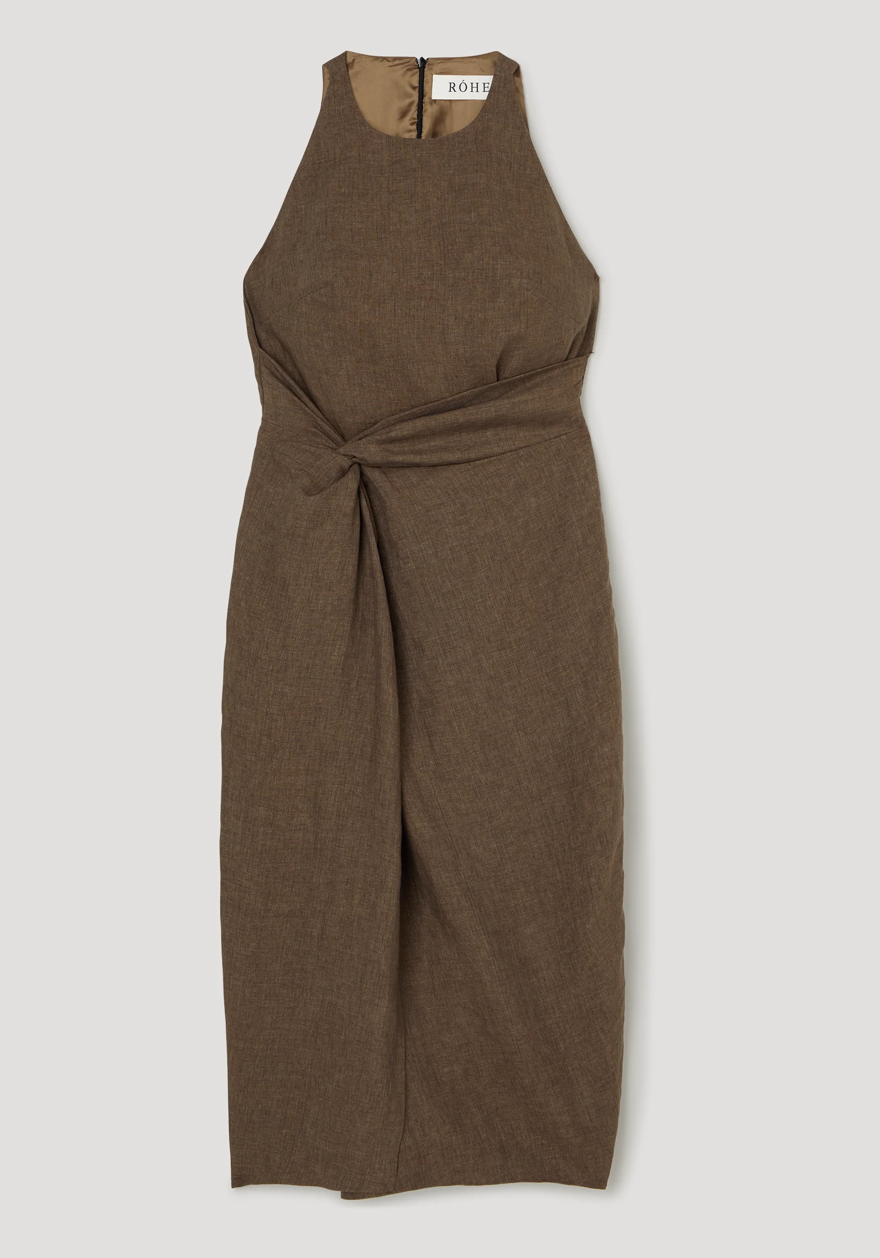 ROHE - Sarong dress | brown melange - Image 5