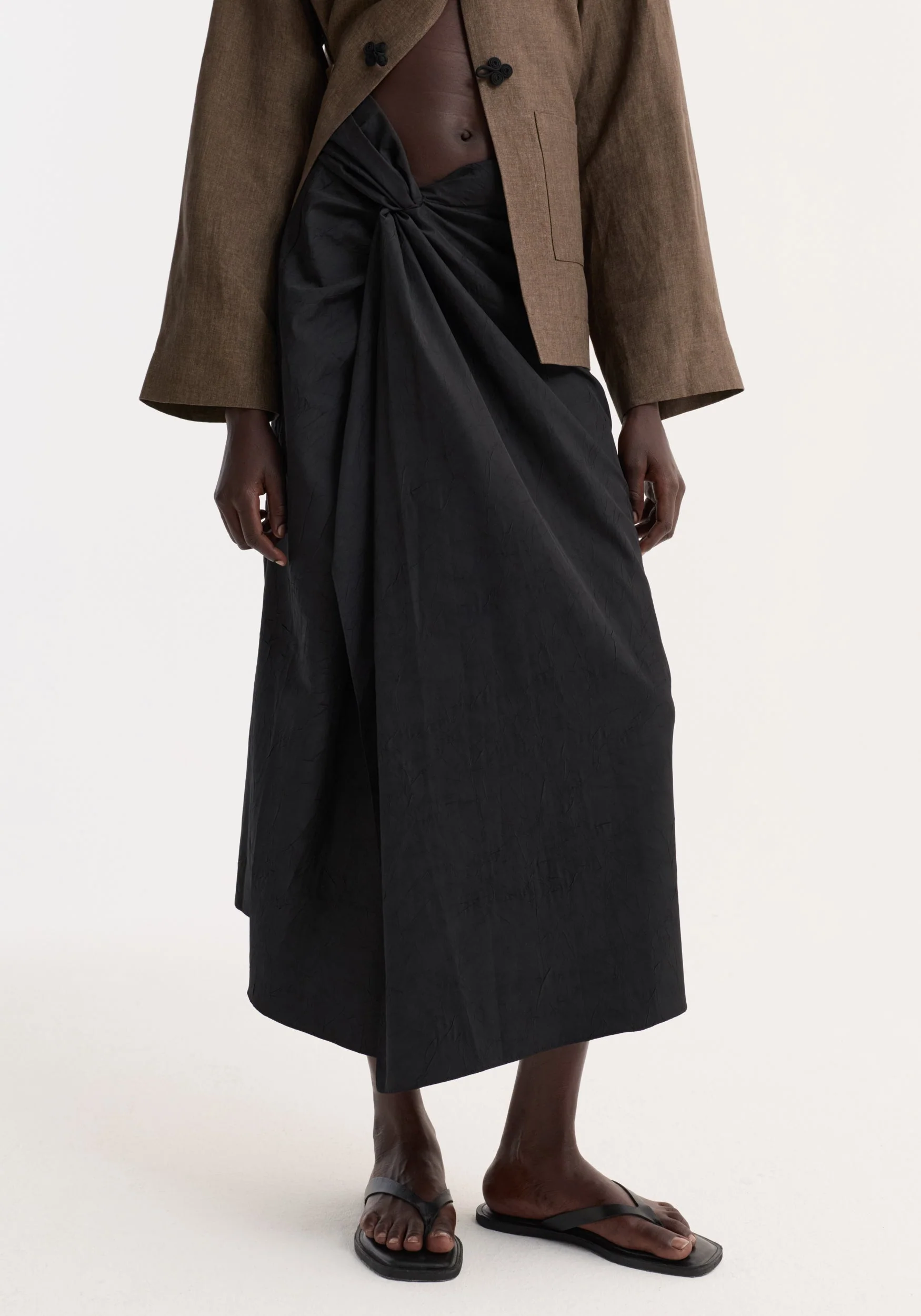 ROHE - Sarong textured skirt | black - Image 2