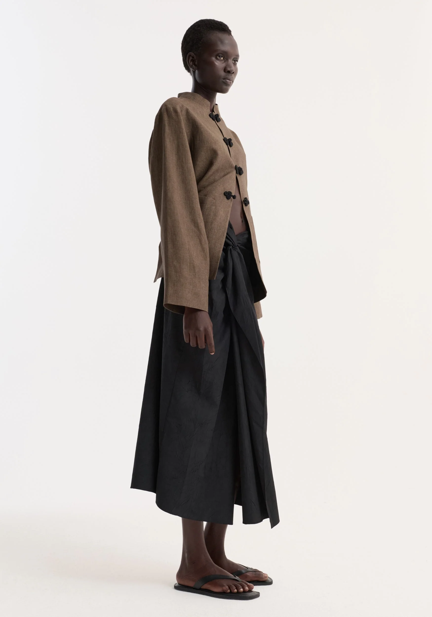 ROHE - Sarong textured skirt | black - Image 3