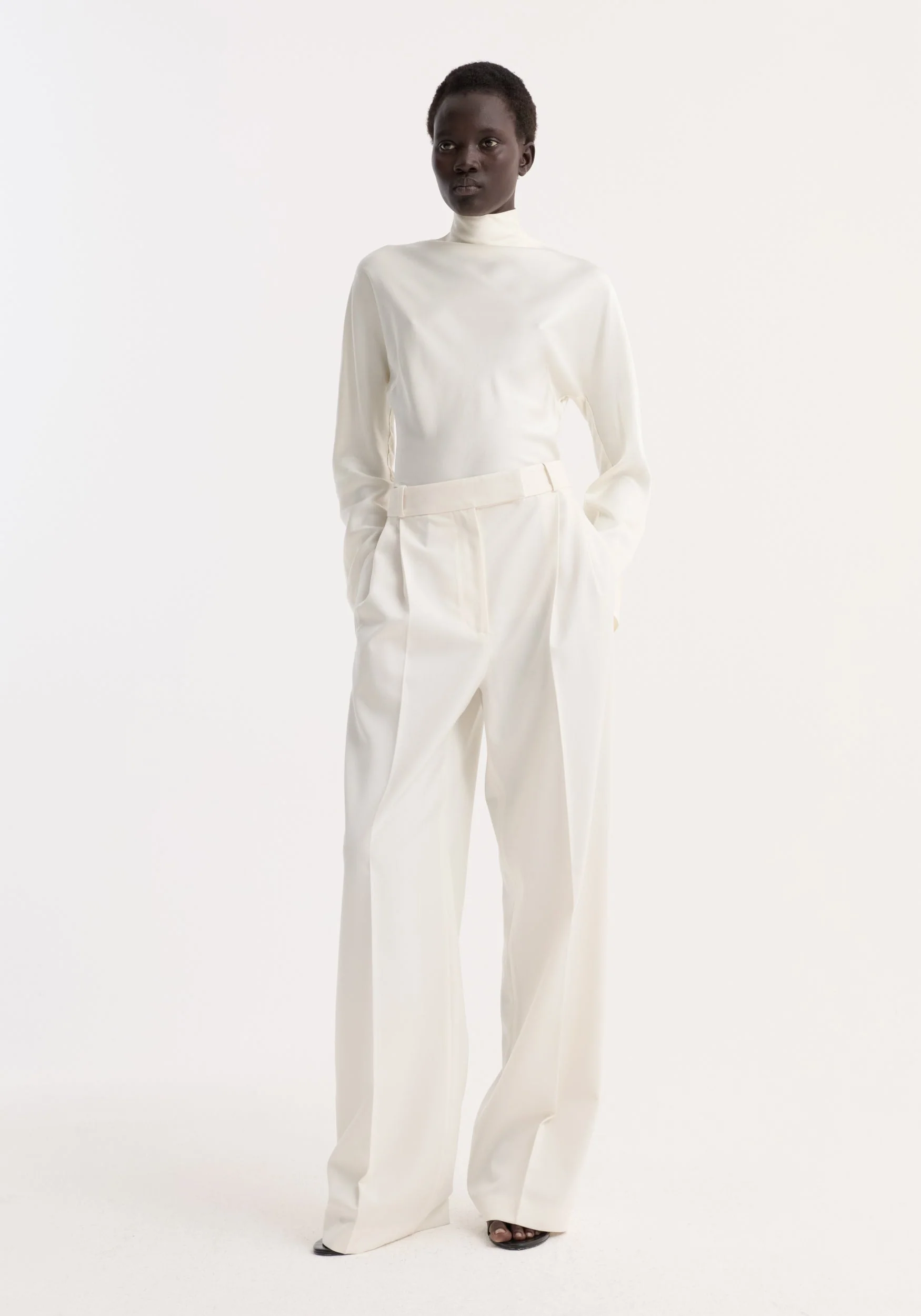 ROHE - Satin waisted top | cream