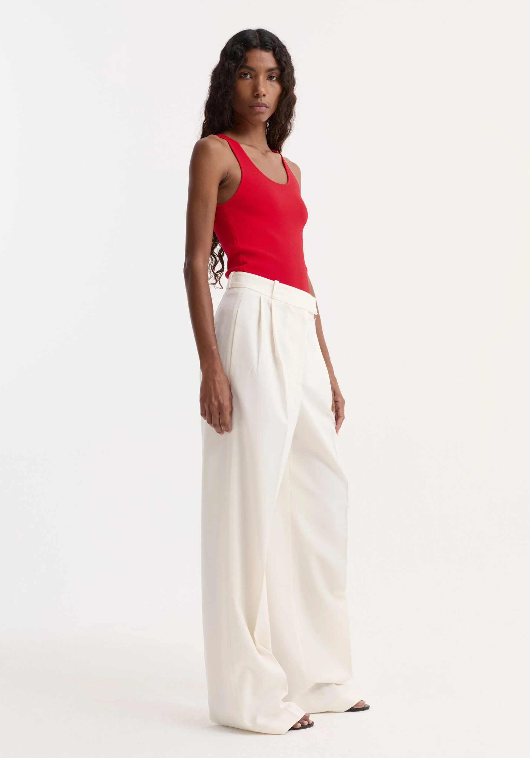 ROHE - Scoop neck knitted top | red - Image 4