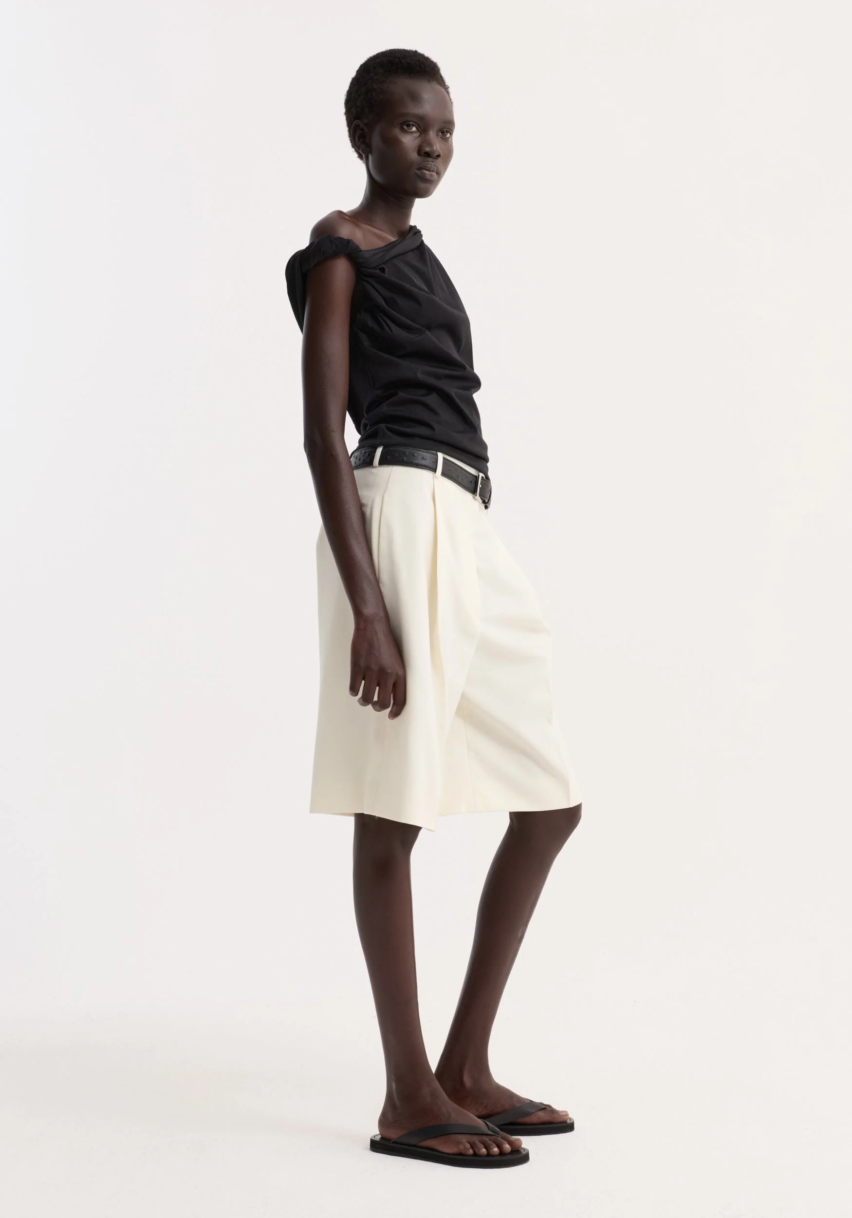 ROHE - Sculptural cotton silk top | black - Image 3