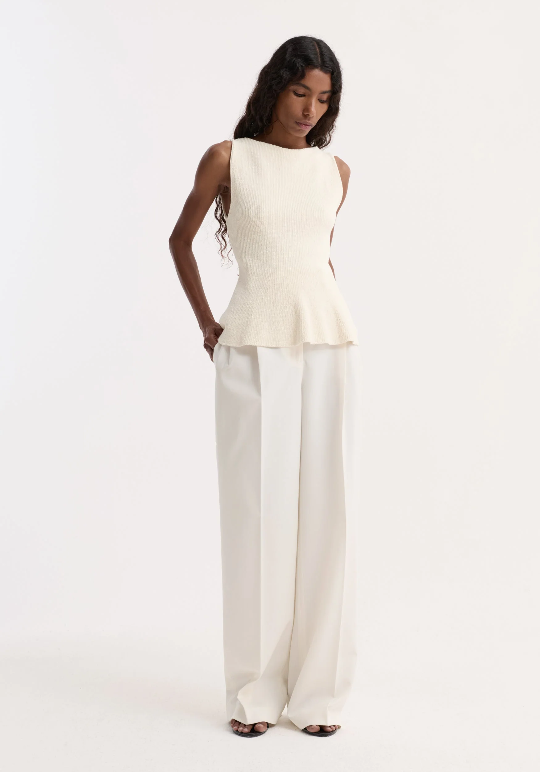 ROHE - Sculptural knitted top | cream