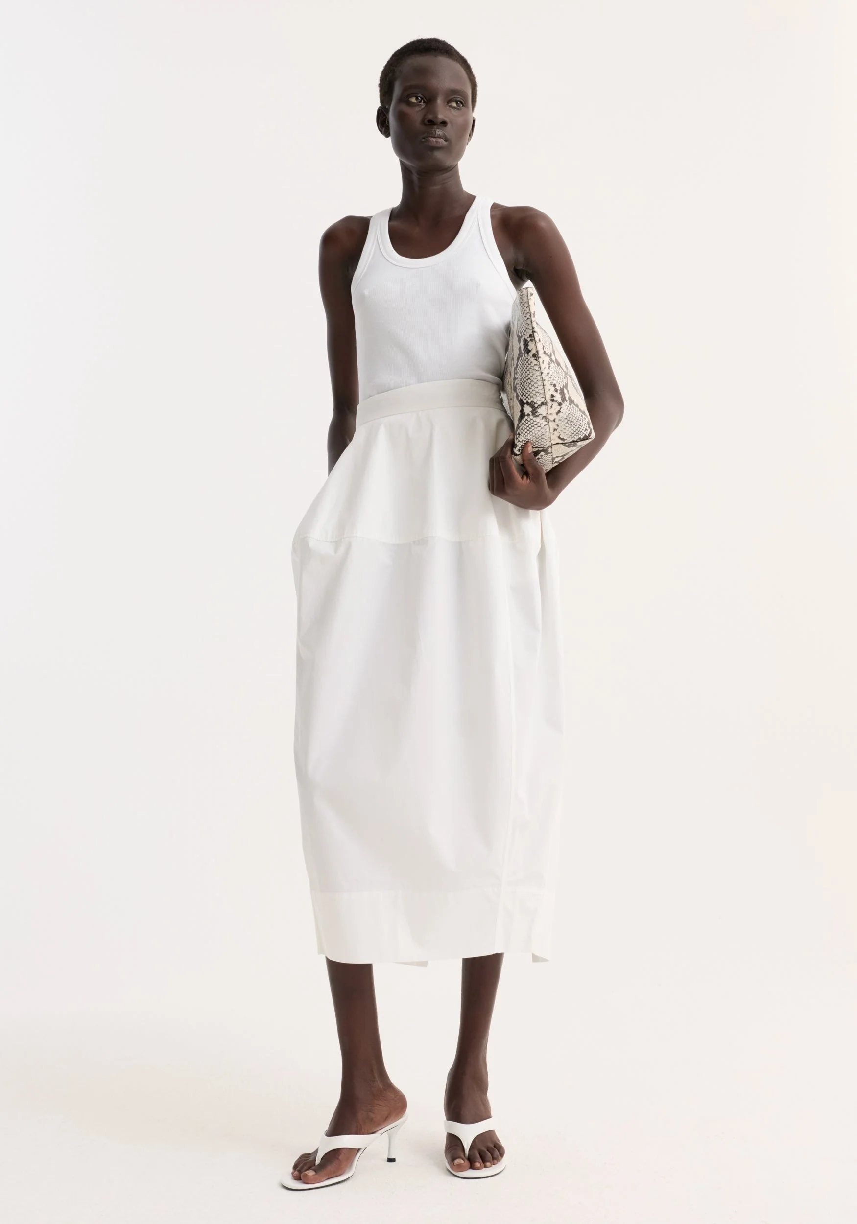 ROHE - Sculptural poplin skirt | optic white