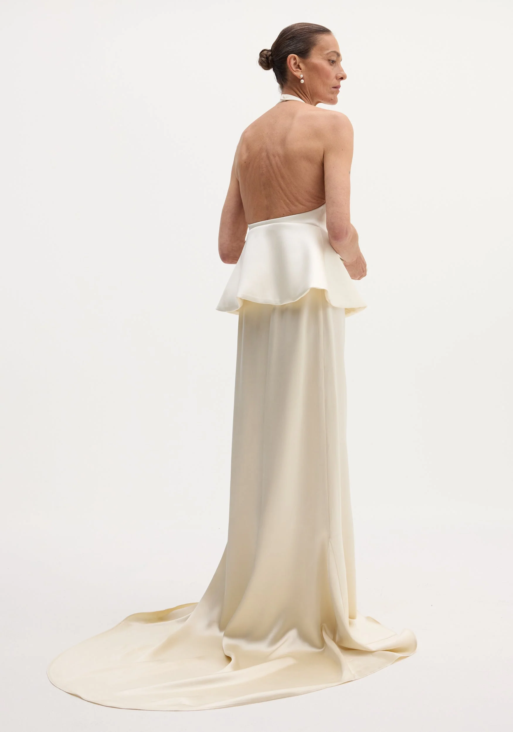 ROHE - Sculptural satin halter top with separate silk skirt | ivory - Image 5