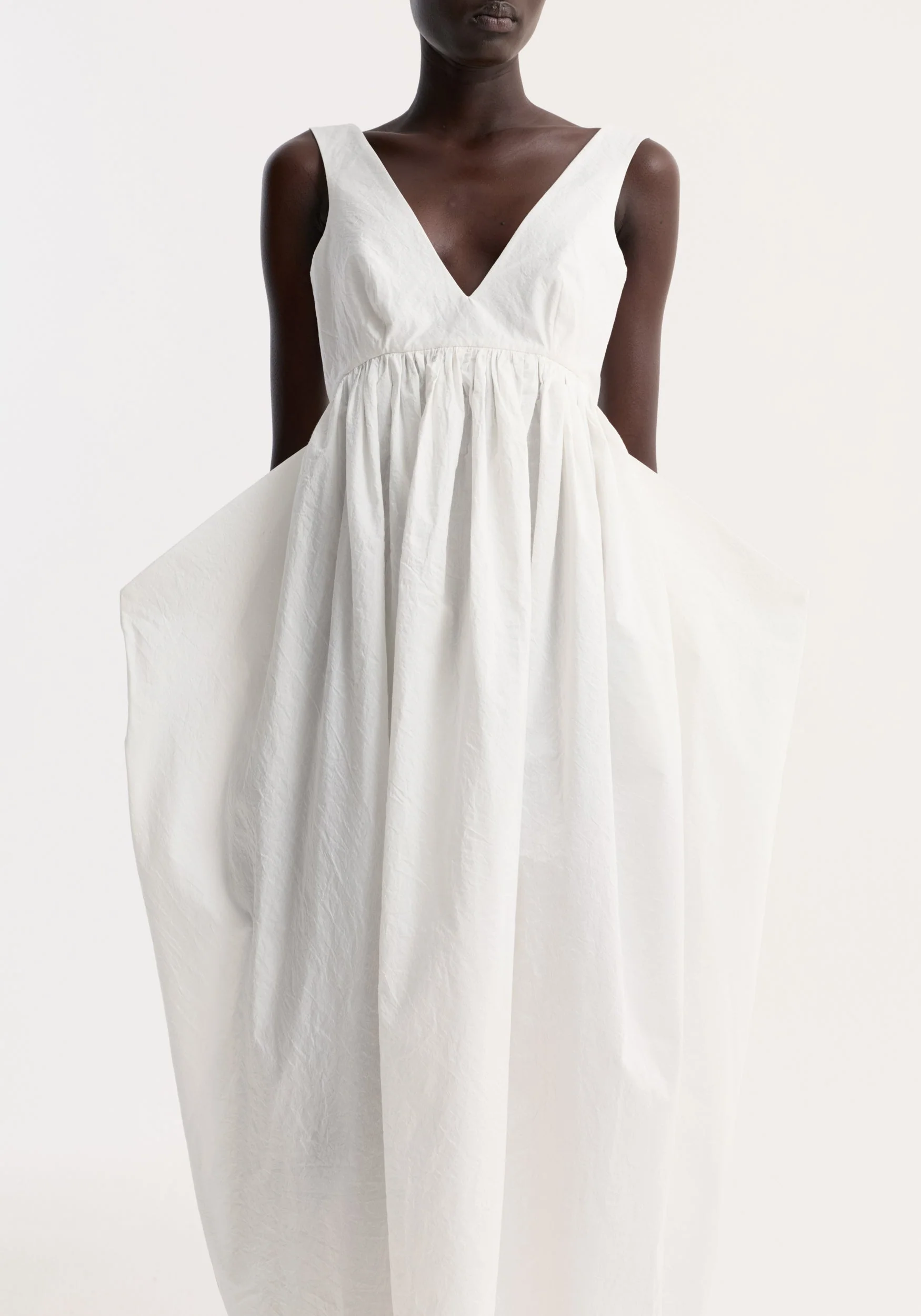 ROHE - Sculptural textured cotton dress | off white - Image 3