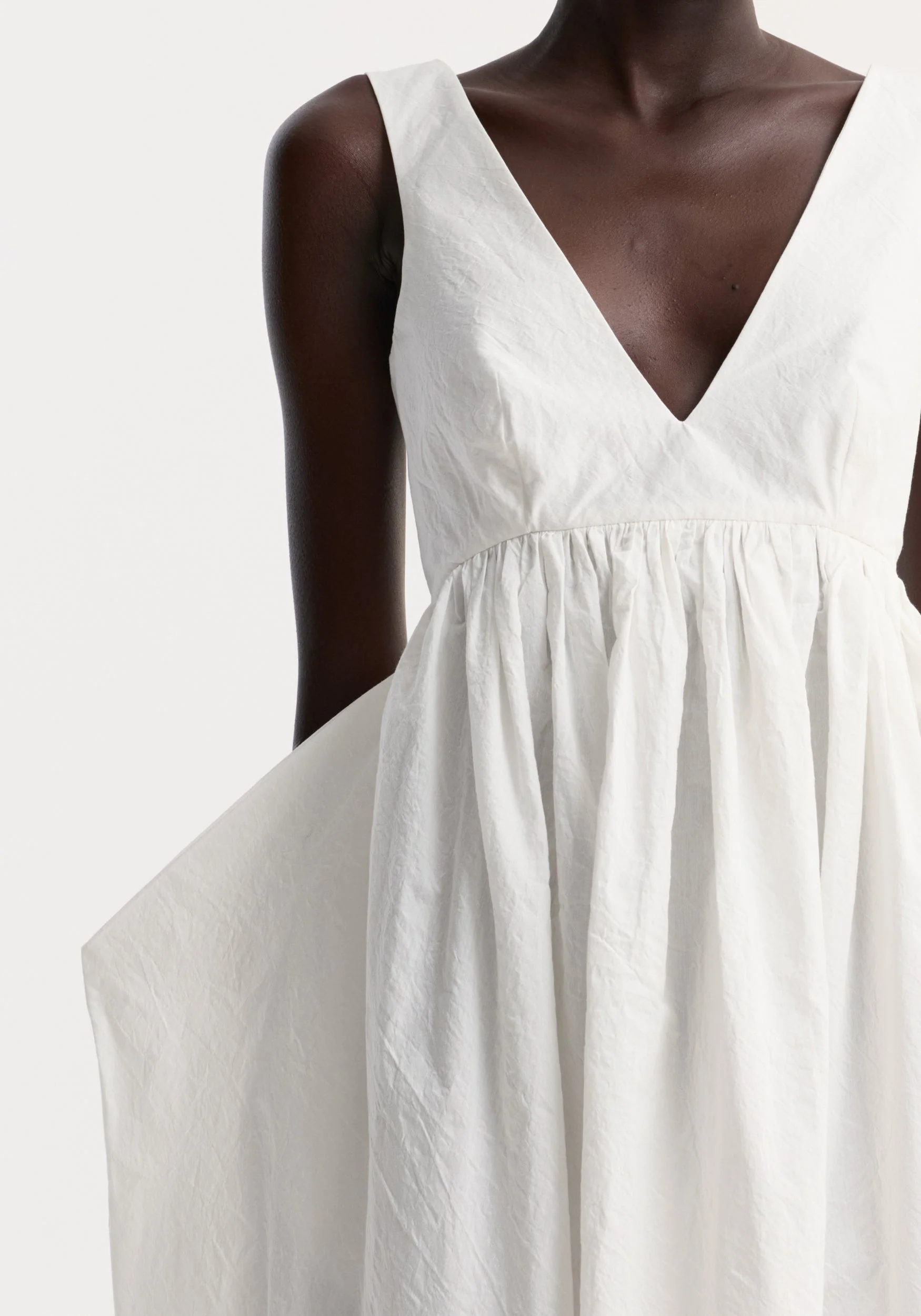ROHE - Sculptural textured cotton dress | off white - Image 4