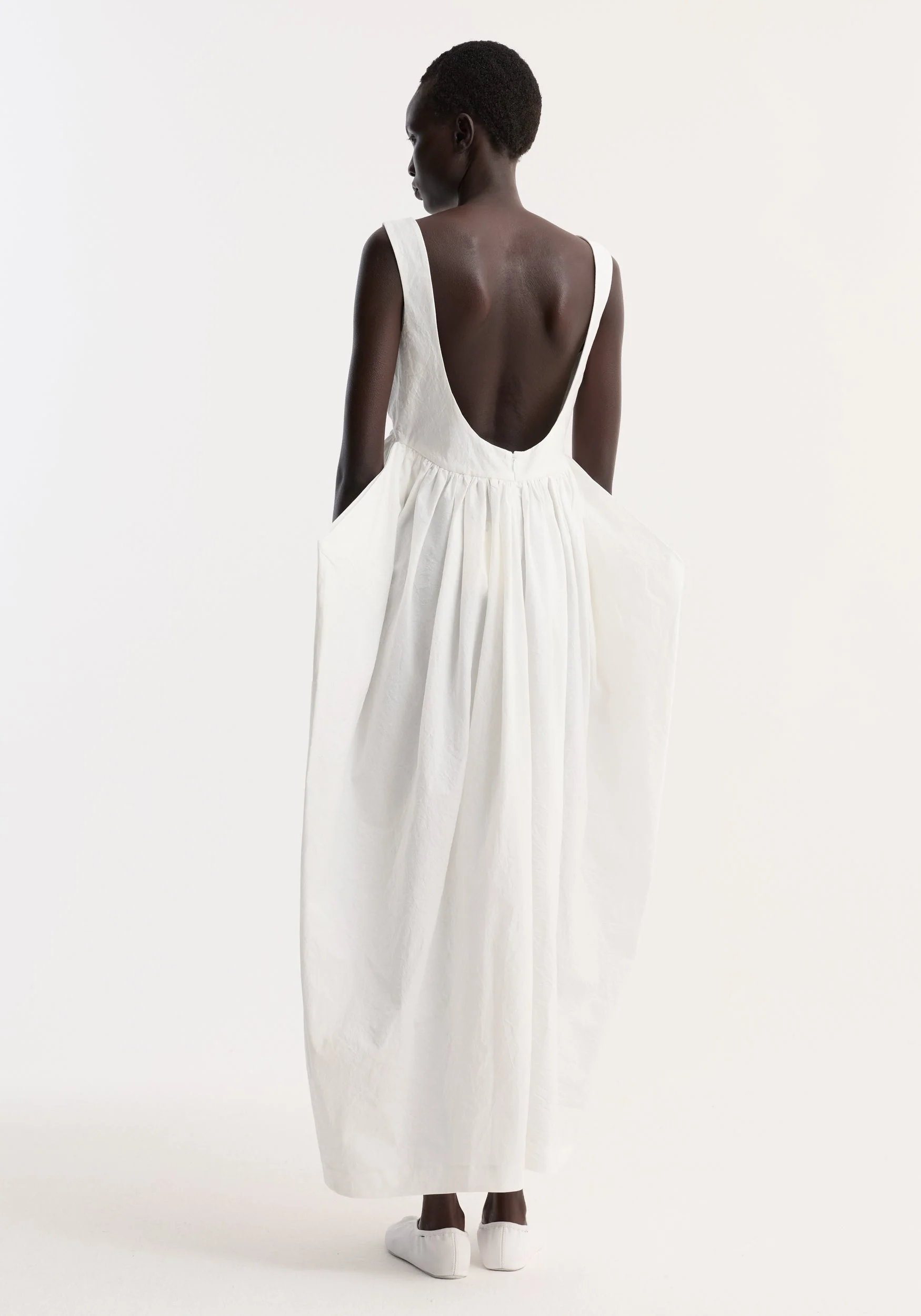 ROHE - Sculptural textured cotton dress | off white - Image 5