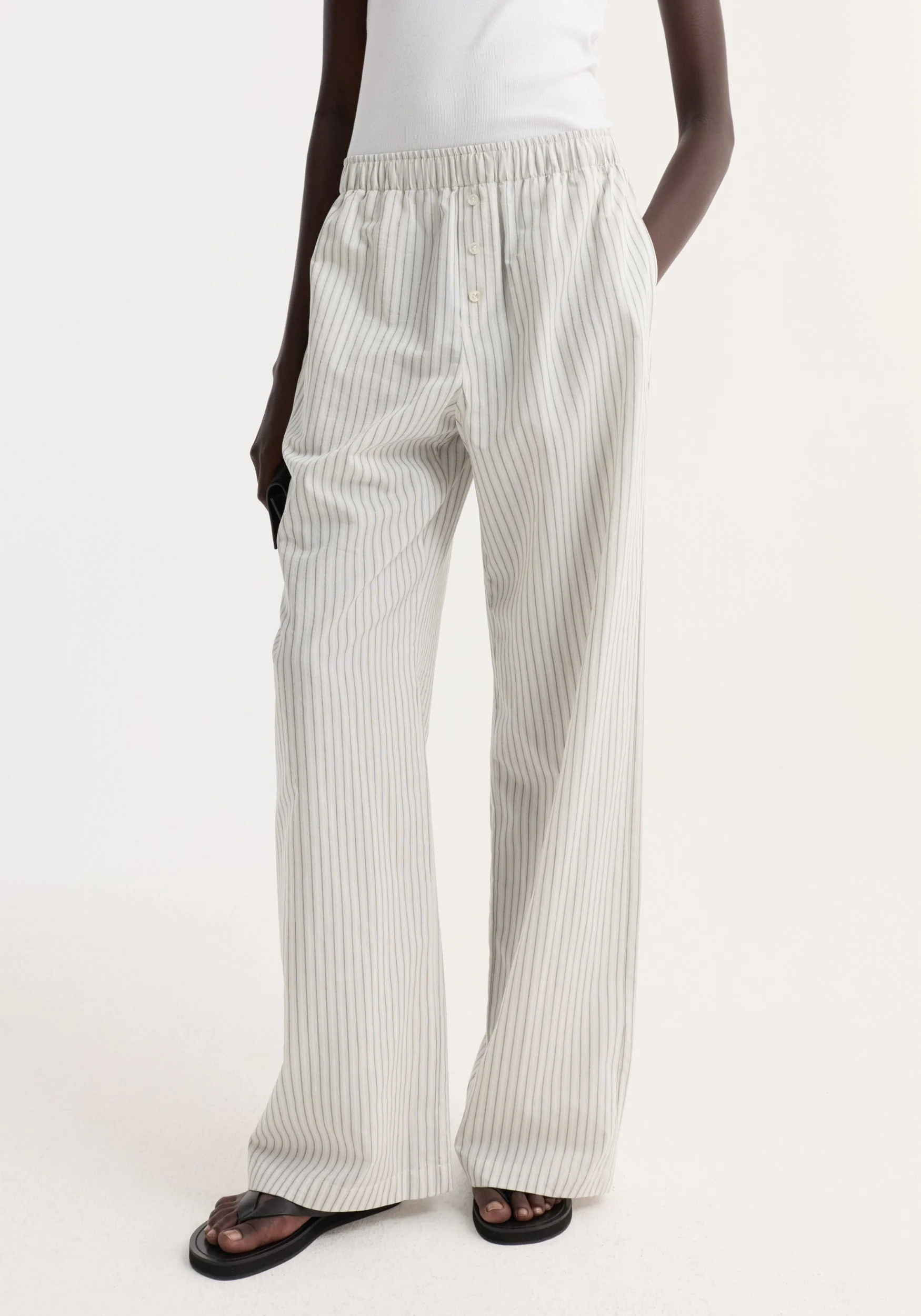 ROHE - Silk stripe pyjama trousers | fine stripe - Image 2