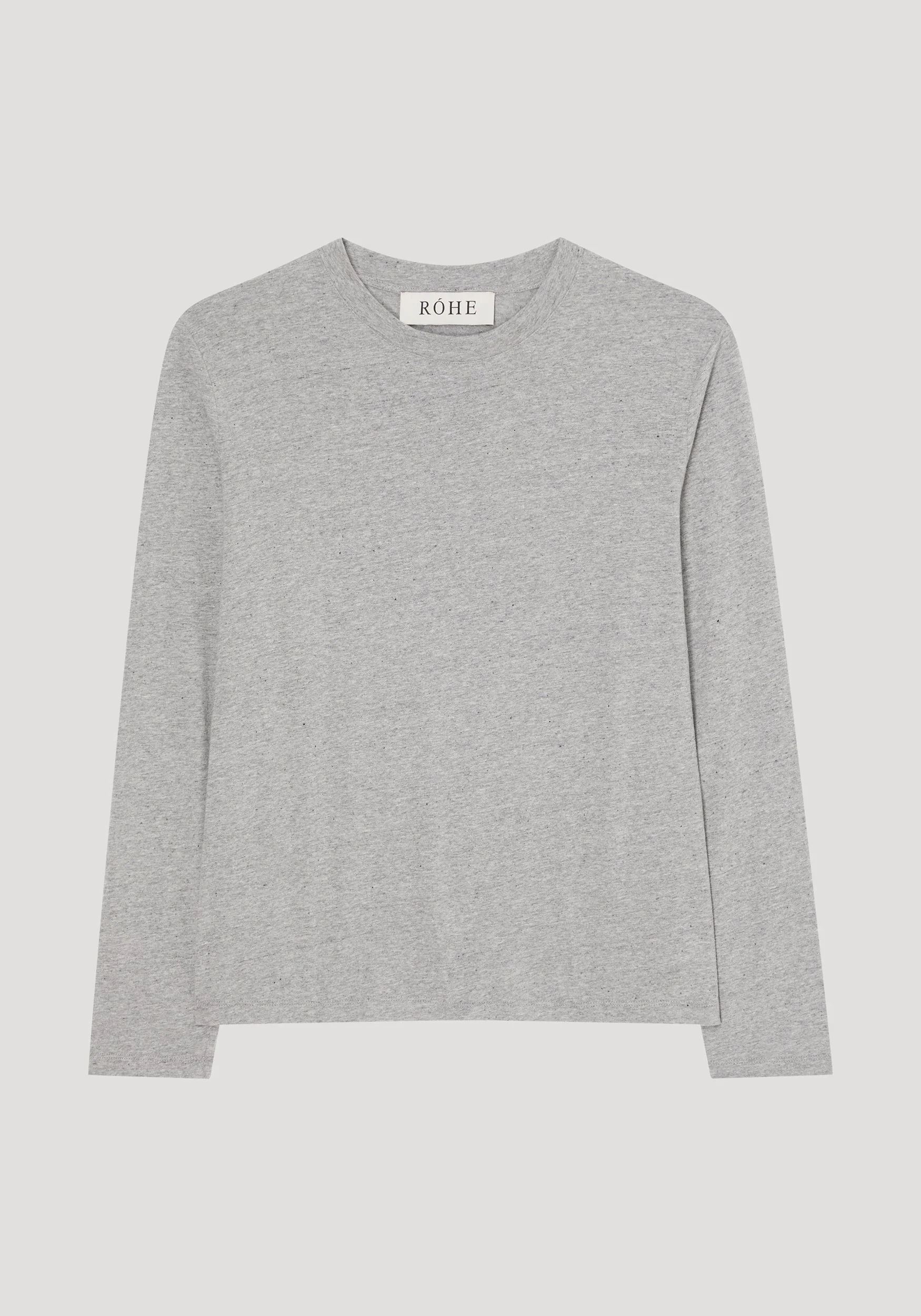 ROHE - Slub melange cotton long sleeve | light grey melange - Image 5