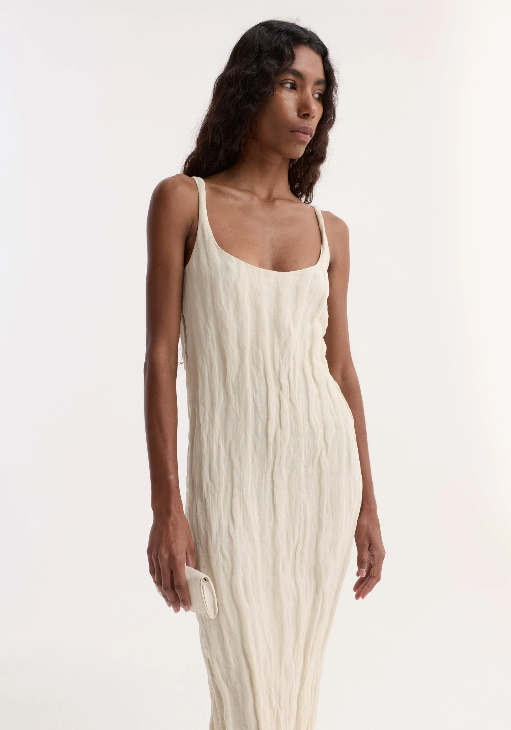 ROHE - Textured square neck dress | cream - Image 2