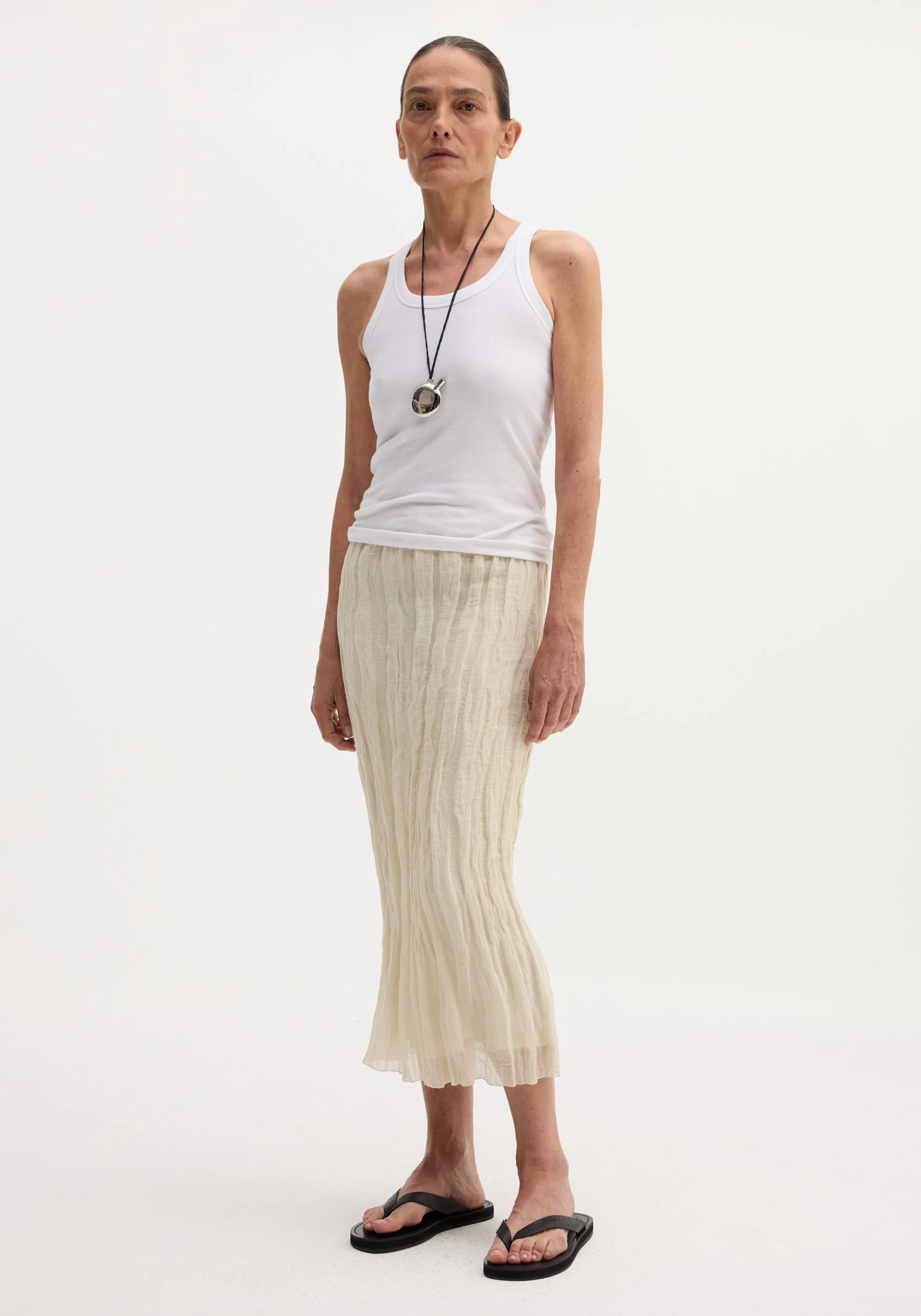 ROHE - Textured tube skirt | cream