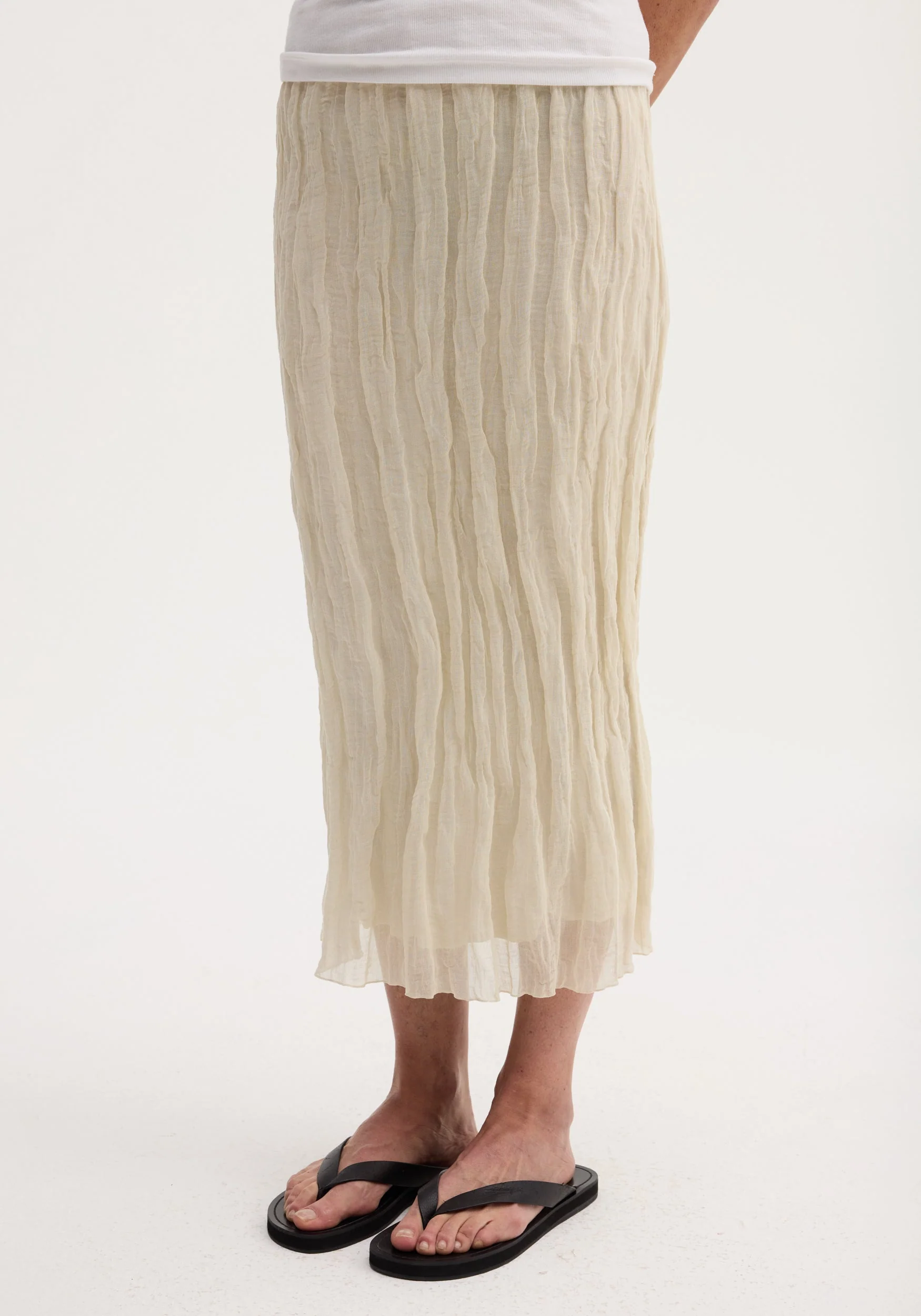ROHE - Textured tube skirt | cream - Image 2